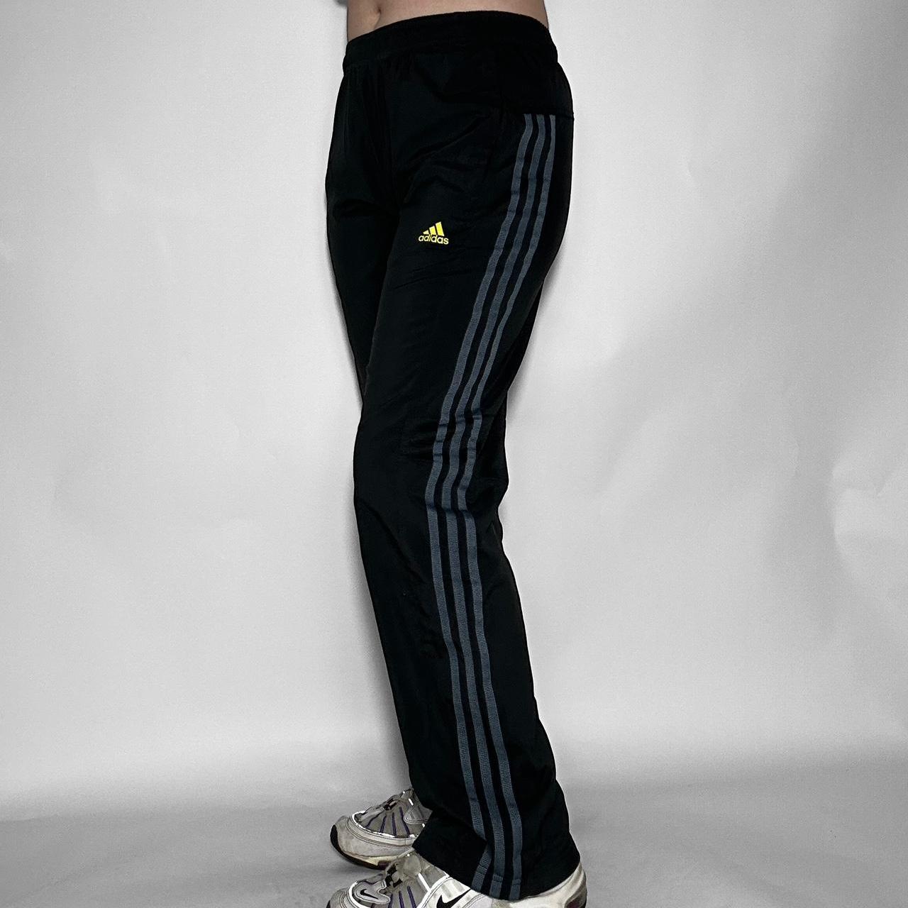 Vintage Adidas unisex 90s grey and black wide leg track pants
