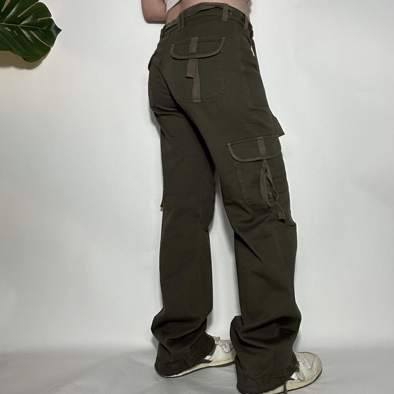 Vintage 90s adjustable drawstring waist cargo parachute pants trousers with cargo pockets