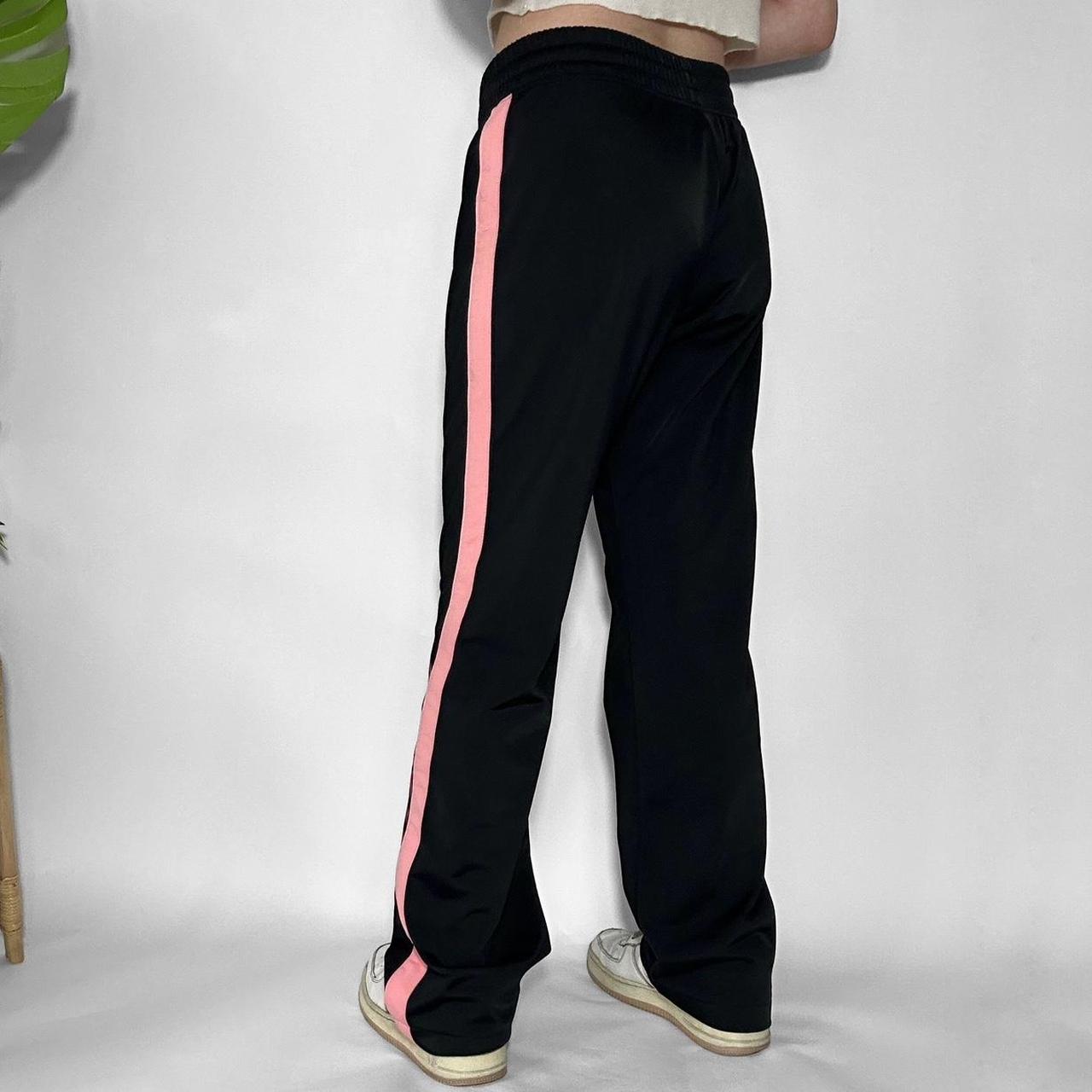 Vintage Nike Y2k black and pink straight-leg track pants