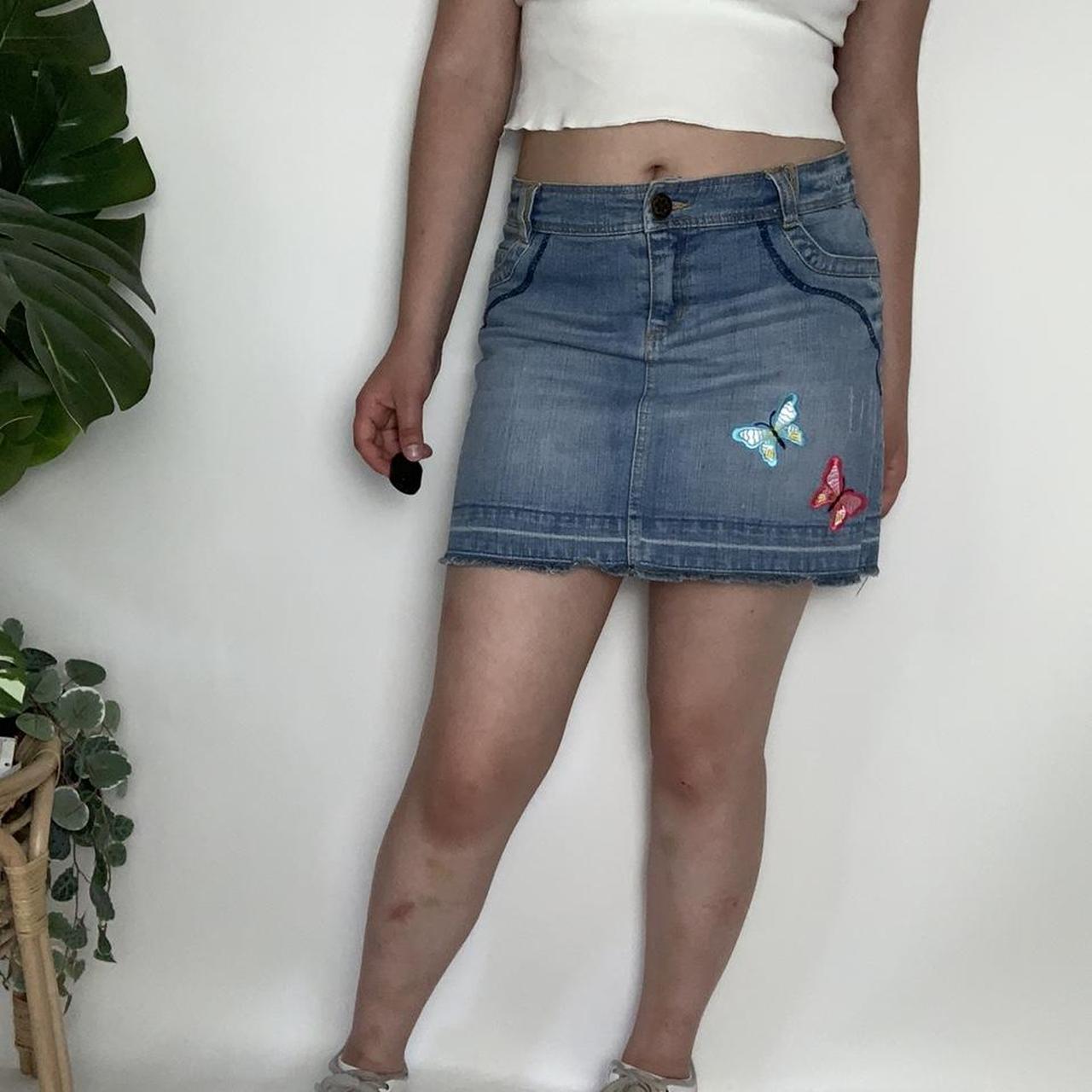 HOLIDAY HEATWAVE 🌴 y2k deadstock vintage butterfly denim micro mini skirt