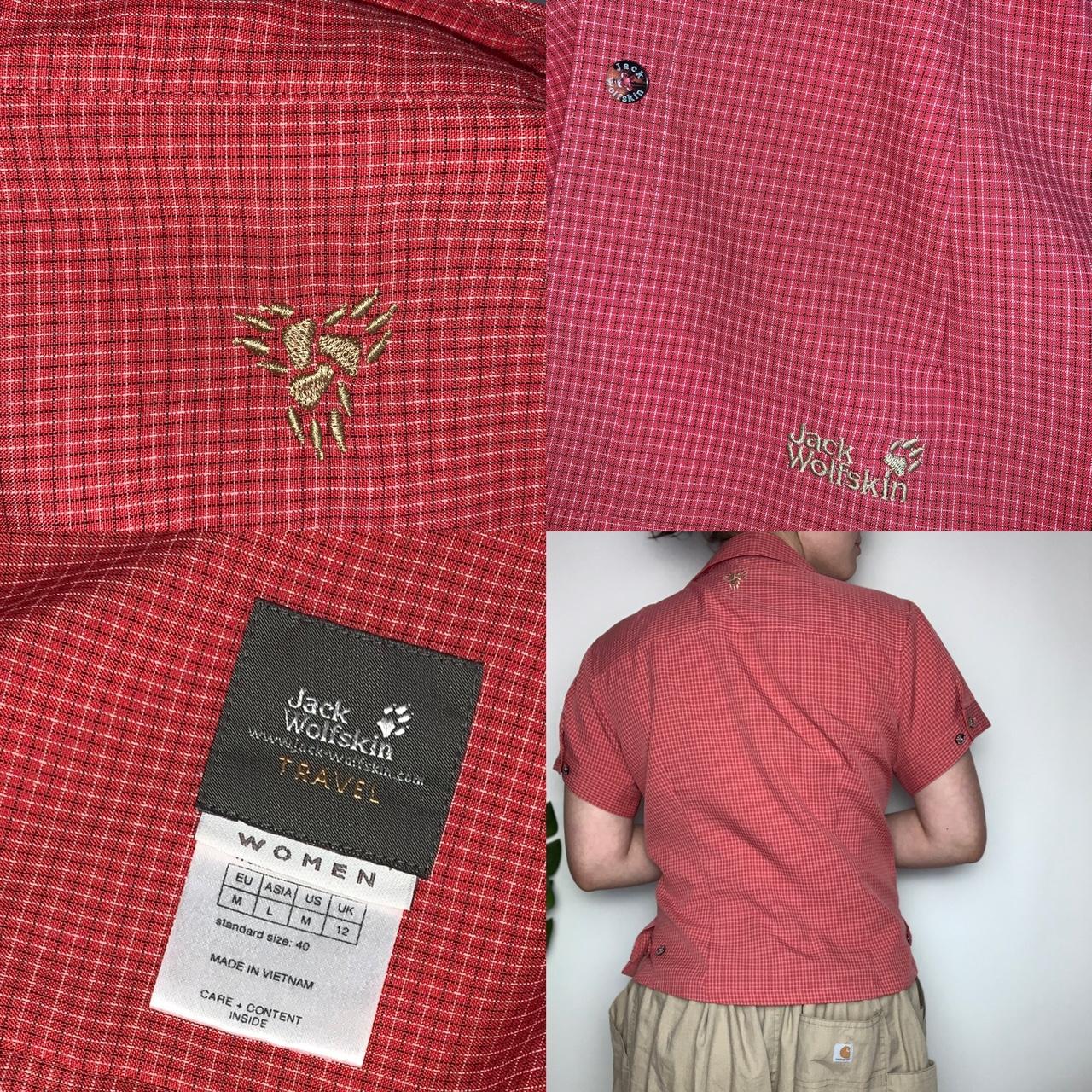 HOLIDAY HEATWAVE 🌴 Jack Wolfskin vintage red checked button up shirt