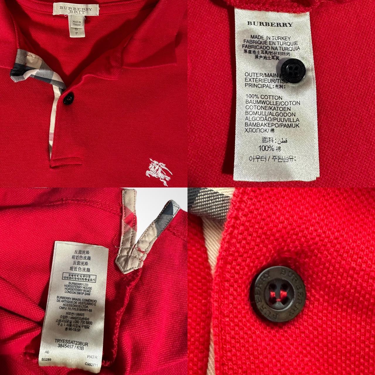 Vintage 90s Burberry red polo shirt