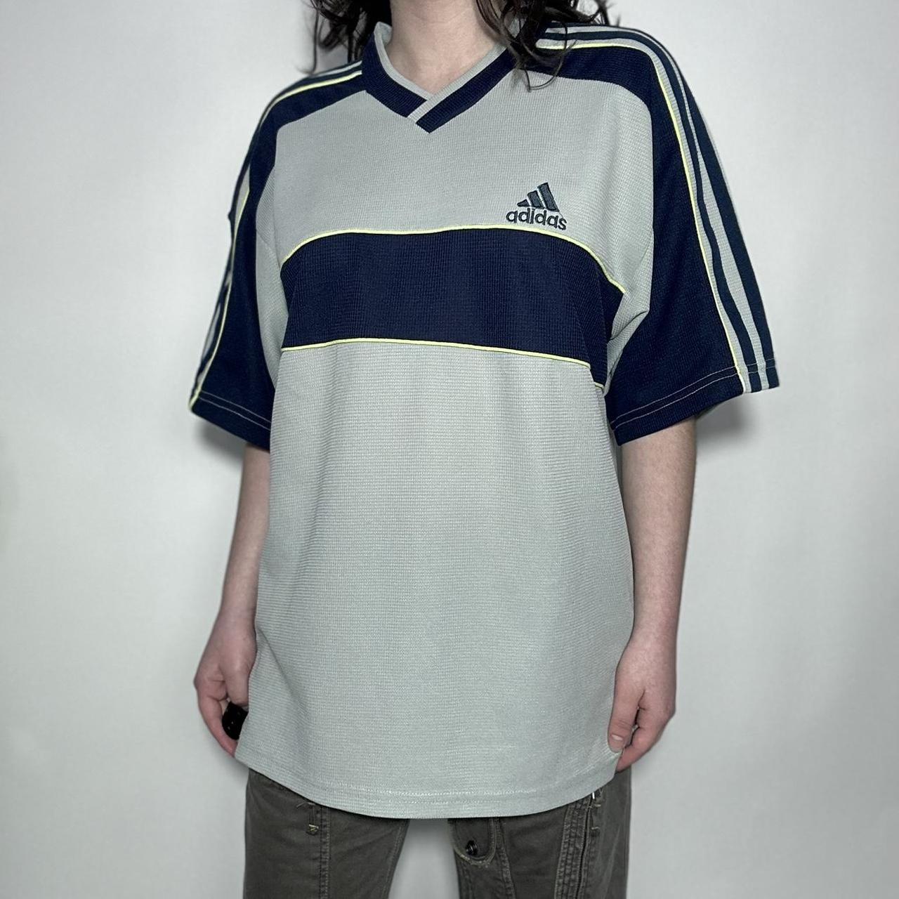 Vintage 90s Adidas v-neck football t-shirt