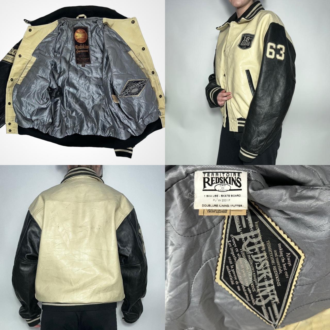 Vintage 90s Redskins leather bomber varsity jacket