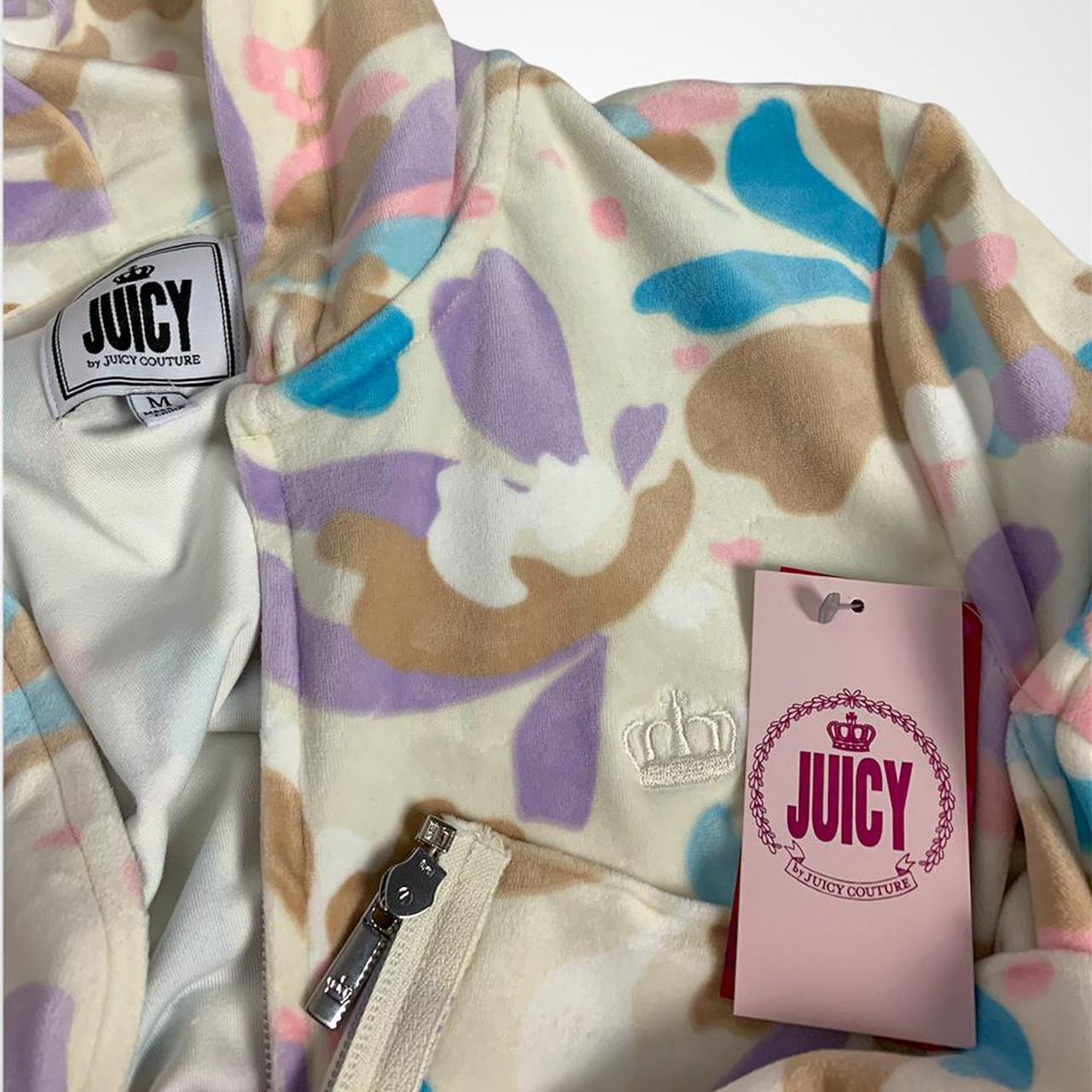 JUICY COUTURE vintage y2k velour patterned zip up hoodie (new with tags)