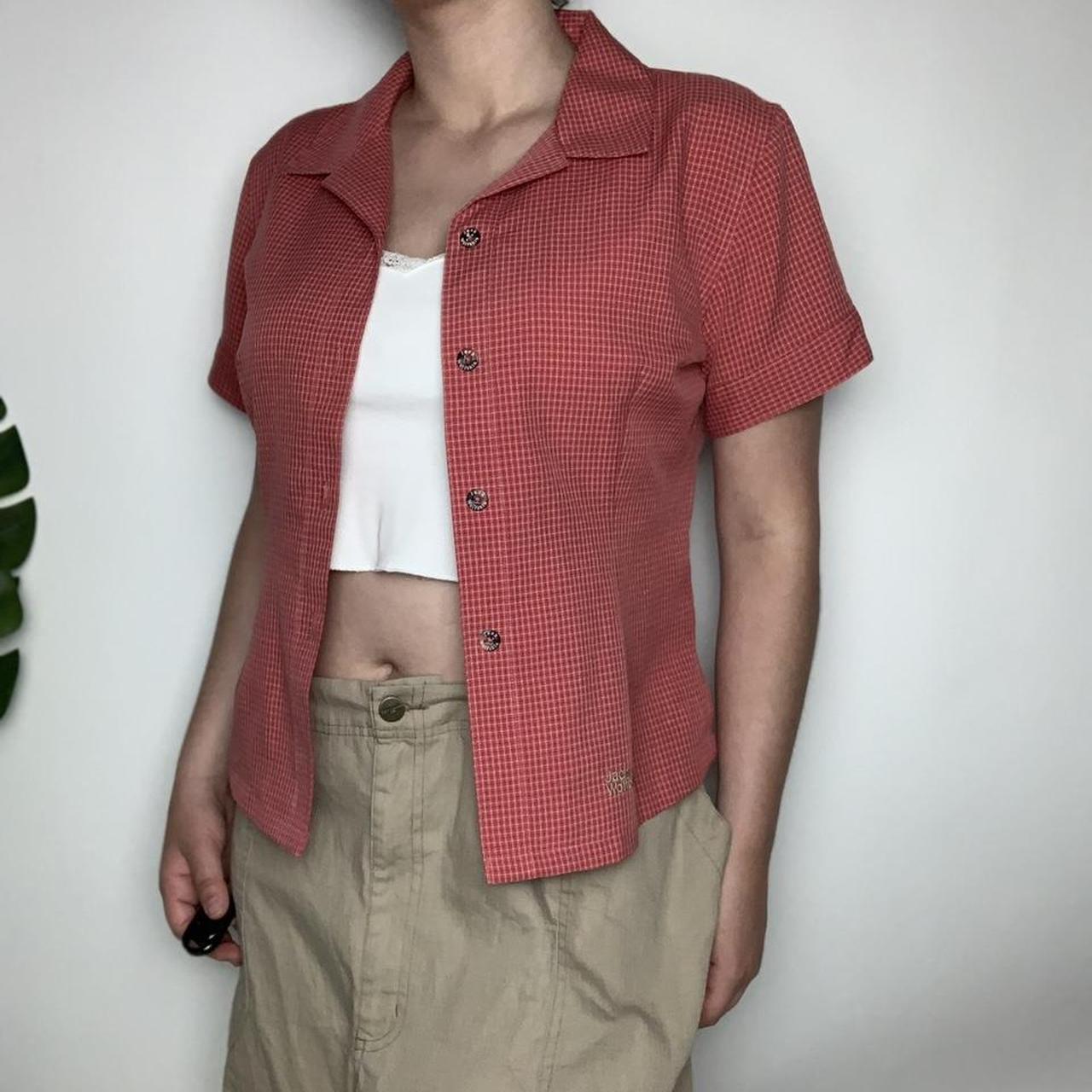 HOLIDAY HEATWAVE 🌴 Jack Wolfskin vintage red checked button up shirt