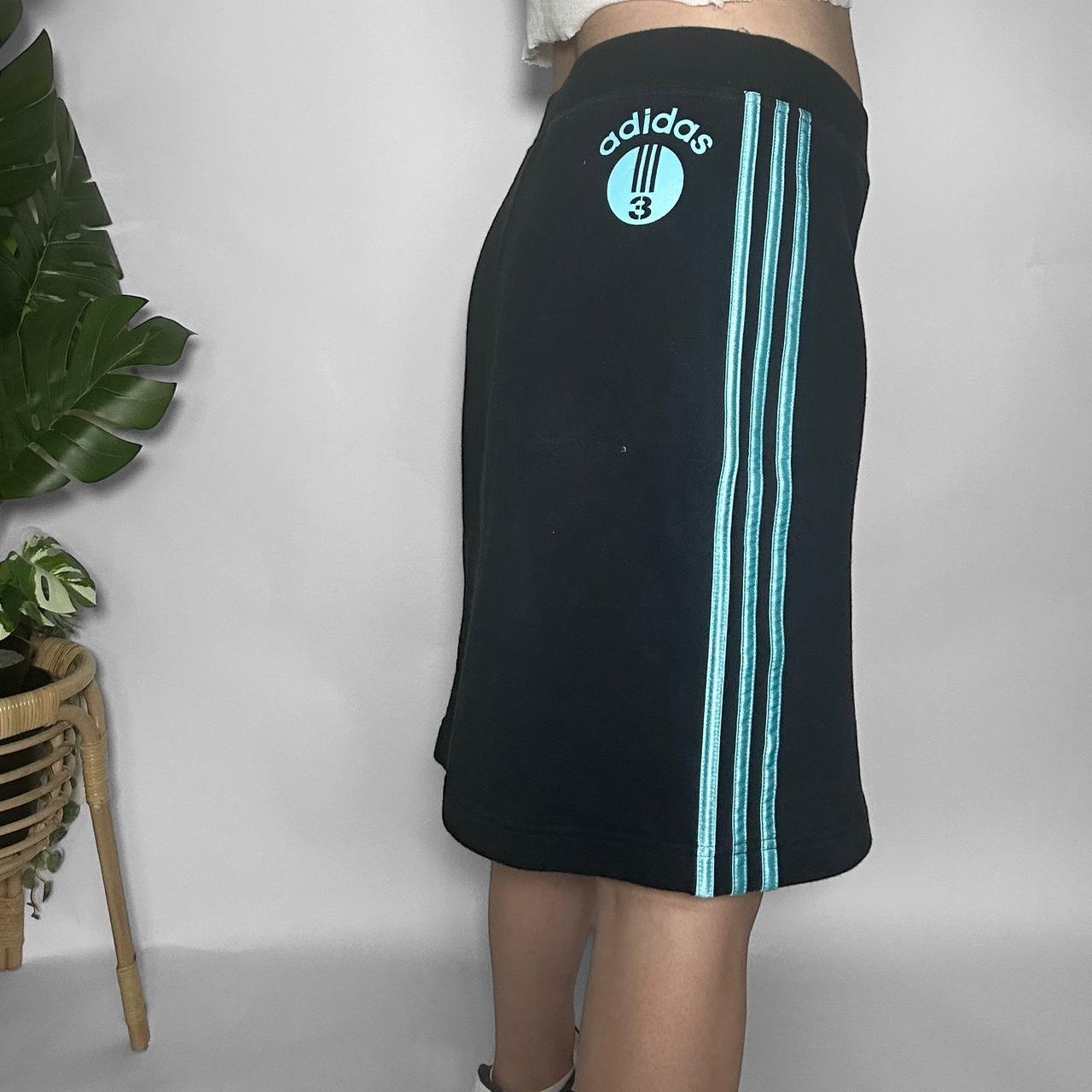 Vintage Adidas y2k knee length skirt in aqua blue and navy