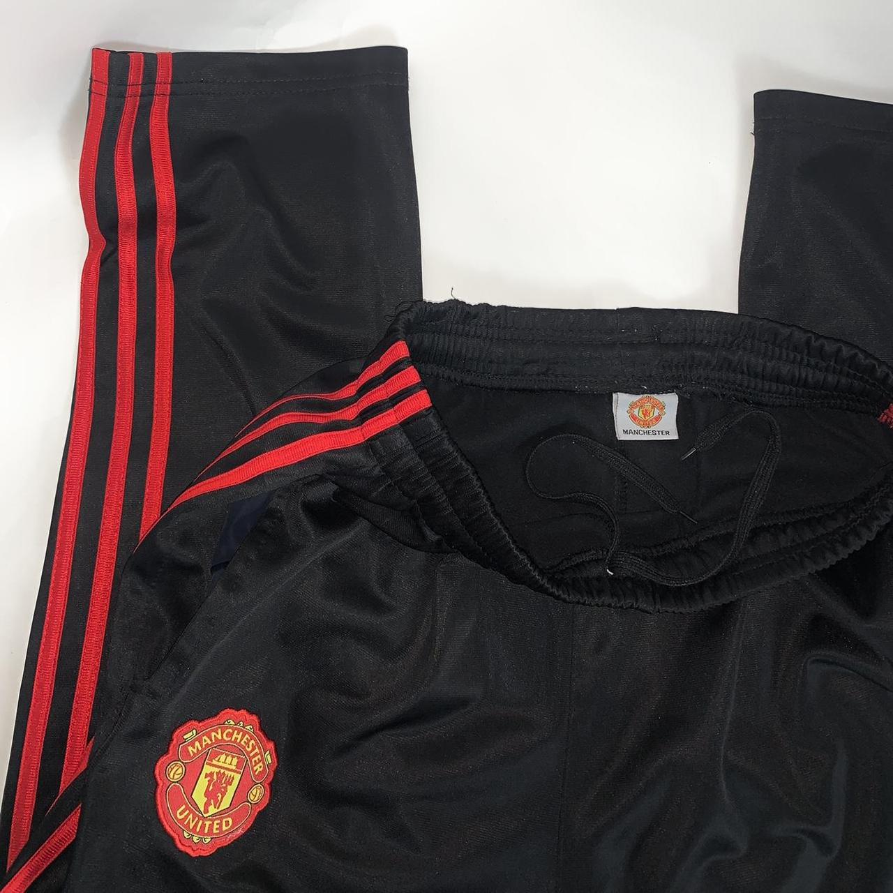 Vintage y2k Adidas x Manchester United black track pants