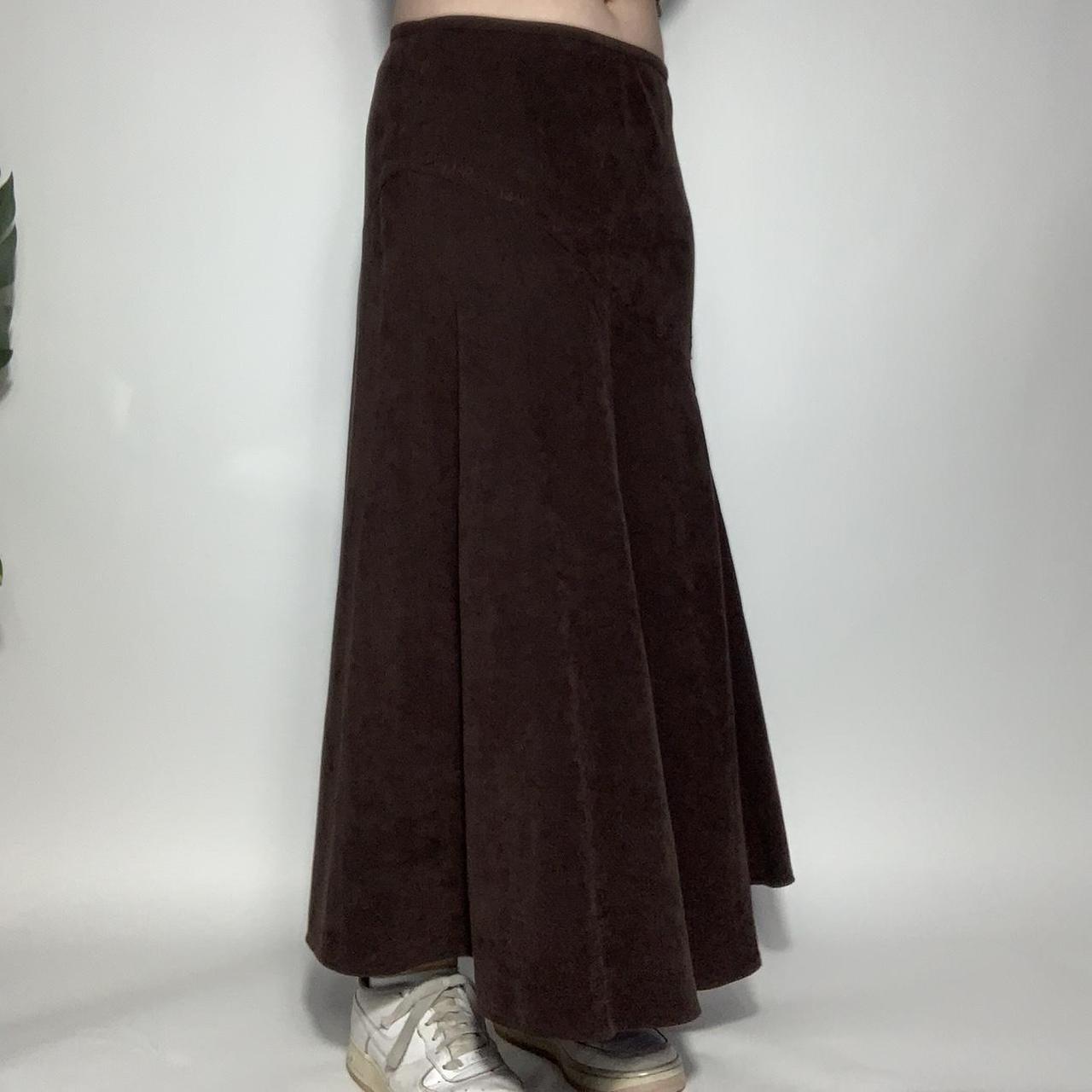 Vintage y2k flowy brown floral embroidered fairycore maxi skirt
