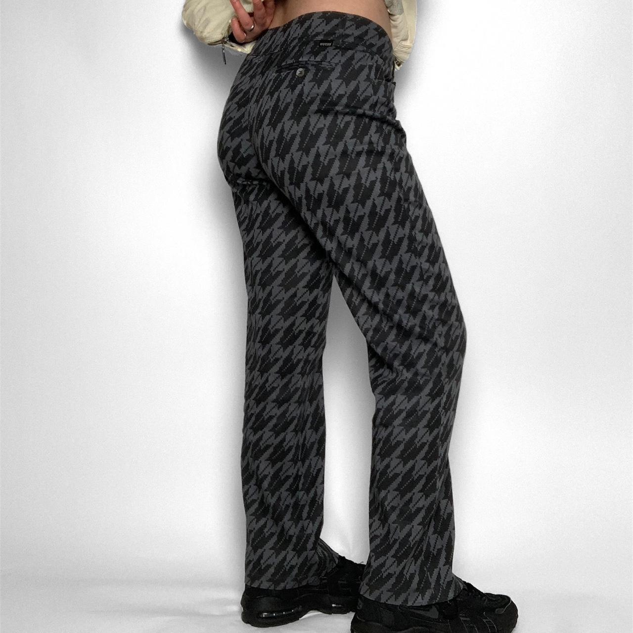 Guess vintage 90s flared dogtooth pattern trousers
