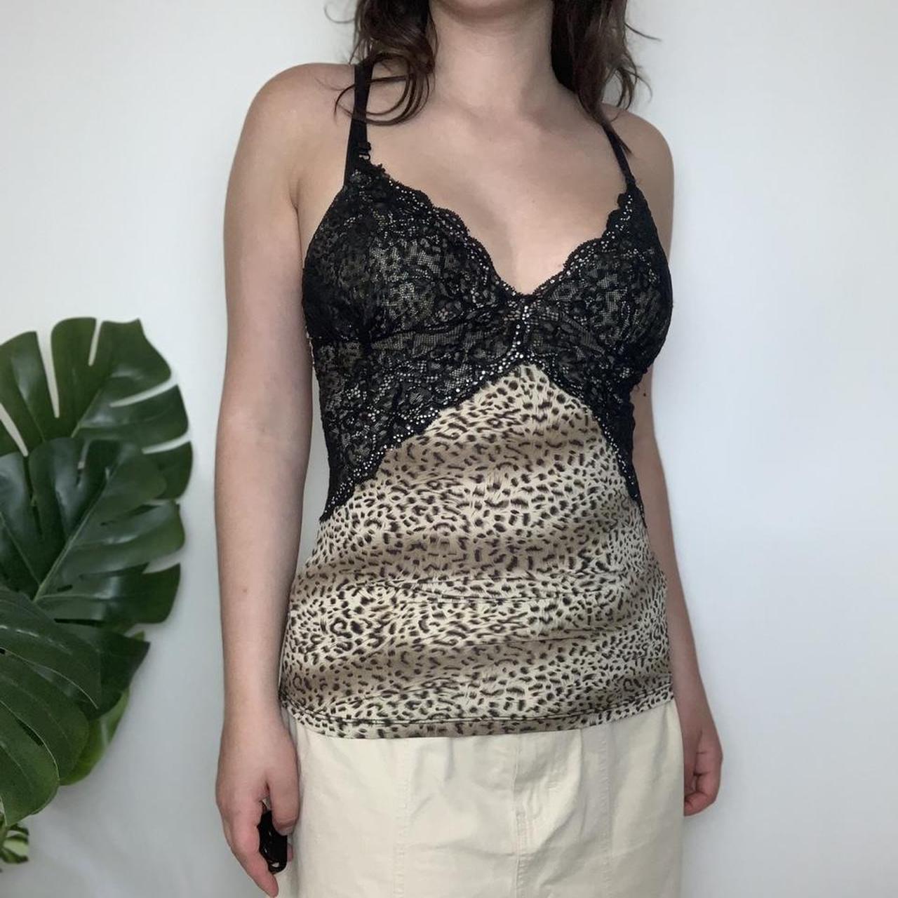 HOLIDAY HEATWAVE 🌴 leopard print and lace vintage y2k vest/cami top