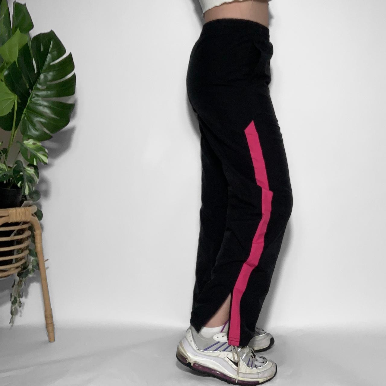 Vintage y2k Nike black and hot pink baggy track pants