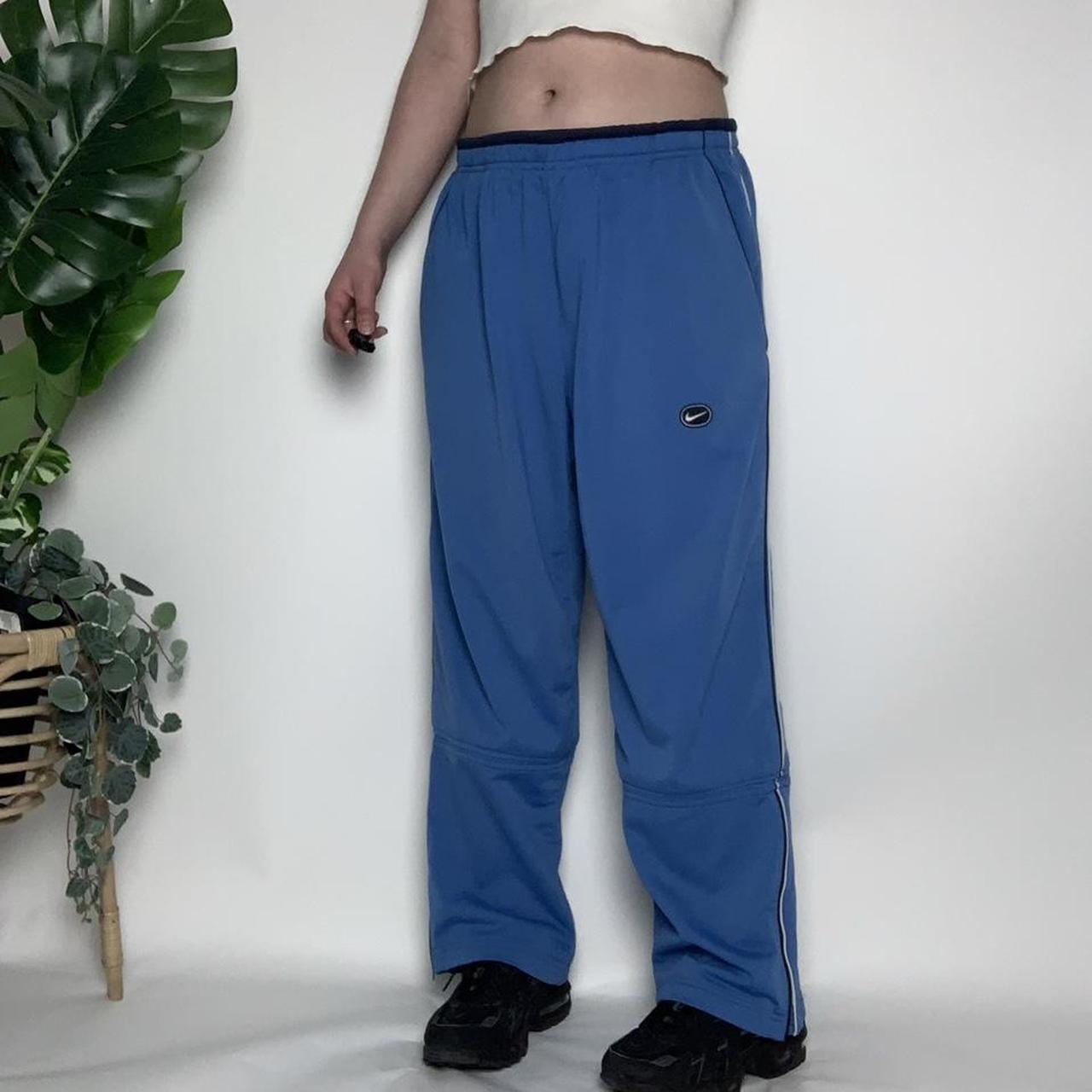 Nike vintage unisex y2k adjustable baggy blue track pants