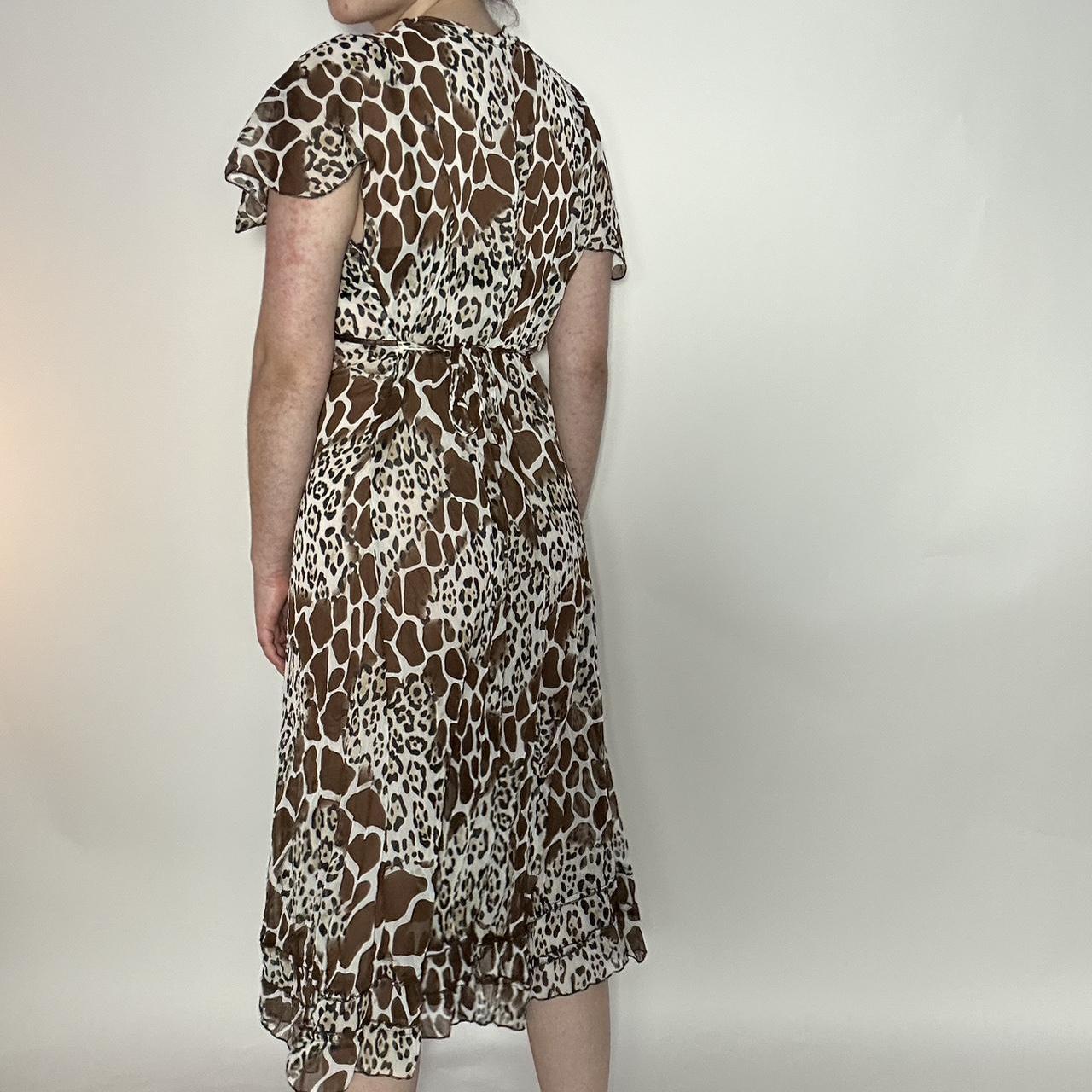 Vintage 90s leopard print sheer deadstock midi dress