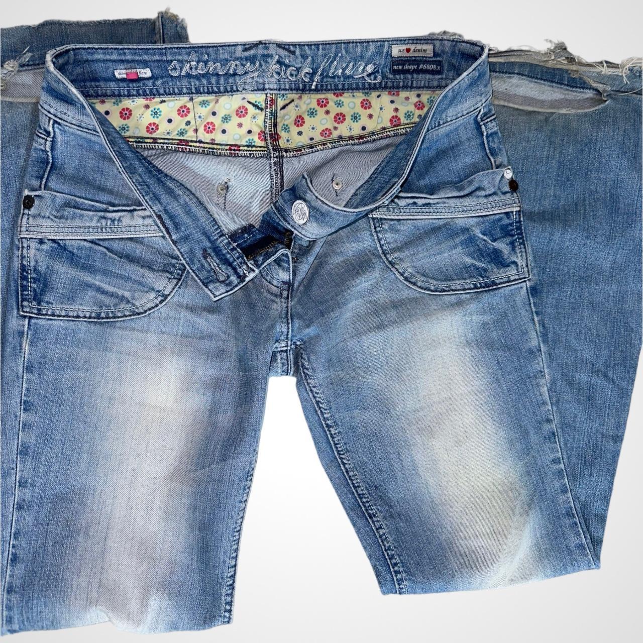 Vintage old label River Island y2k low waisted light wash flared jeans