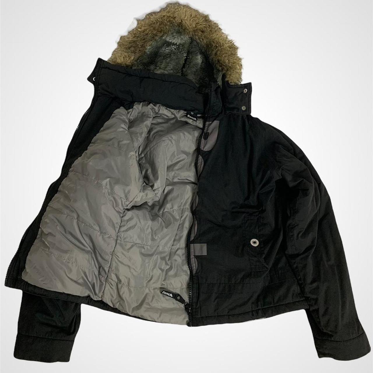 Vintage y2k Bench black and grey zip-up puffer jacket