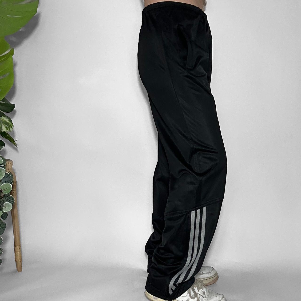 Vintage 90's Adidas Sporty Black Baggy Track Pants with Toggle