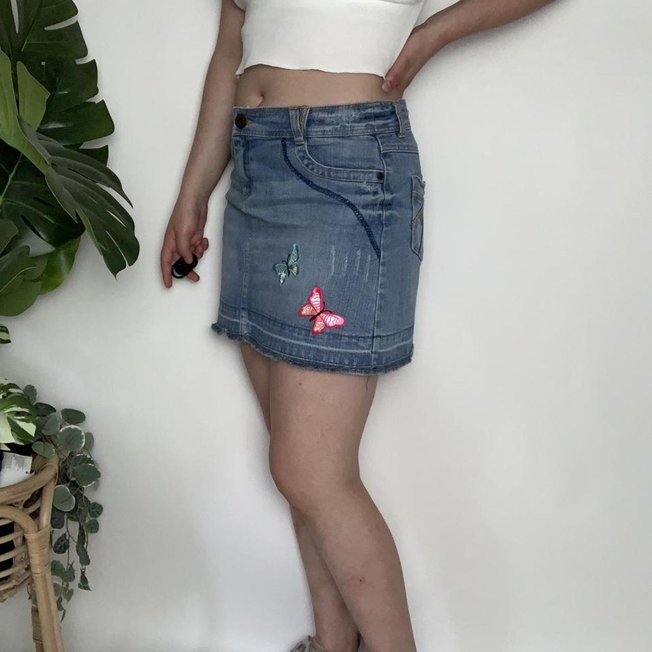HOLIDAY HEATWAVE 🌴 y2k deadstock vintage butterfly denim micro mini skirt