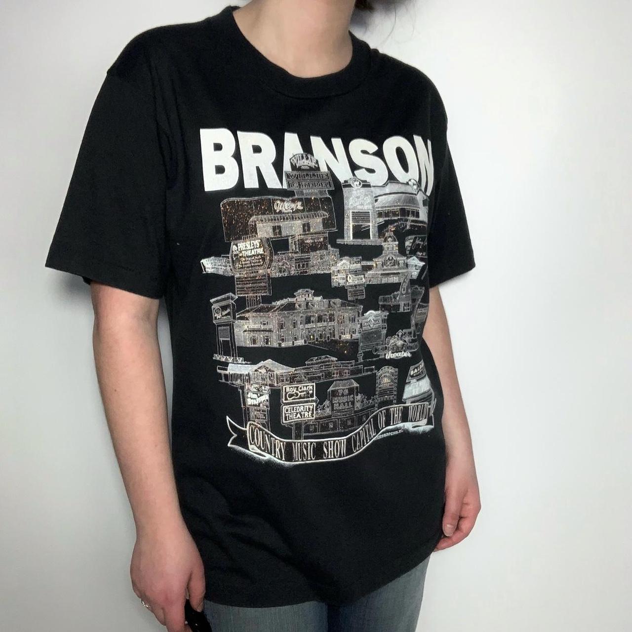 Vintage 90s sparkly graphic tee Screen Stars Best ‘Branson’ scene in gold and black