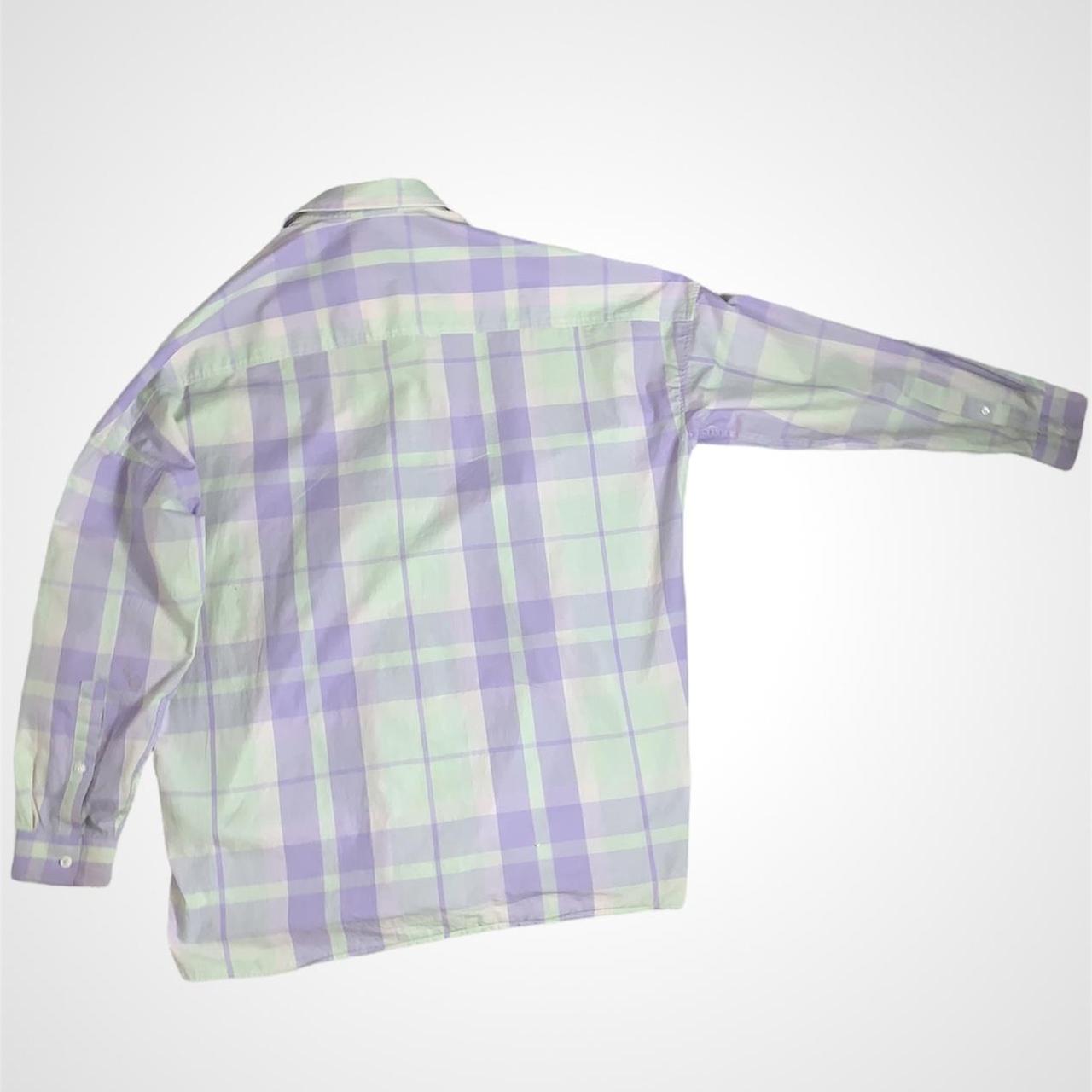 Green and purple checked ASOS Collusion 90s style button up shirt