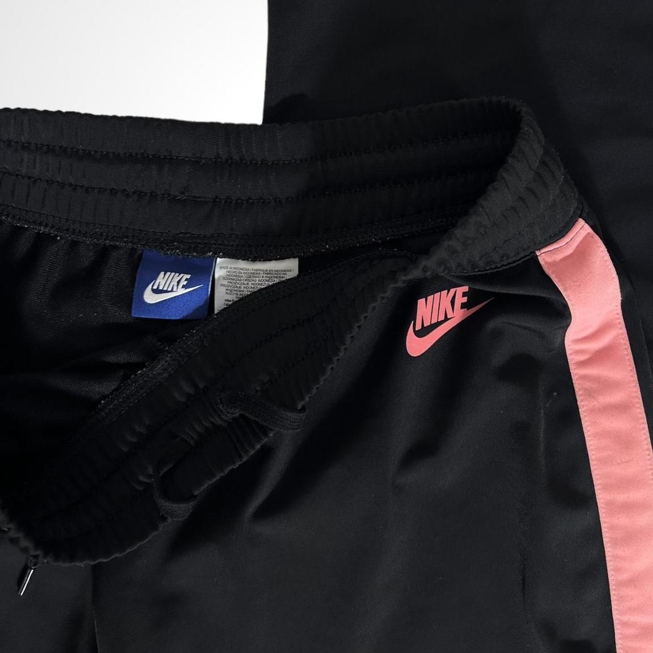 Vintage Nike Y2k black and pink straight-leg track pants