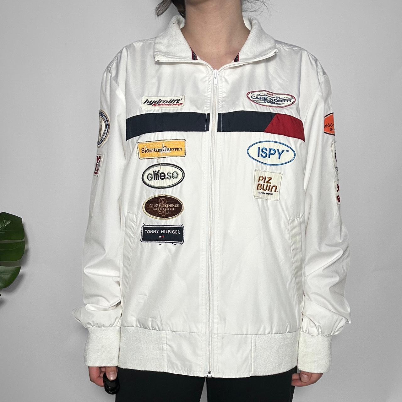Vintage 90s Y2k Tommy Hilfiger white badge racing jacket