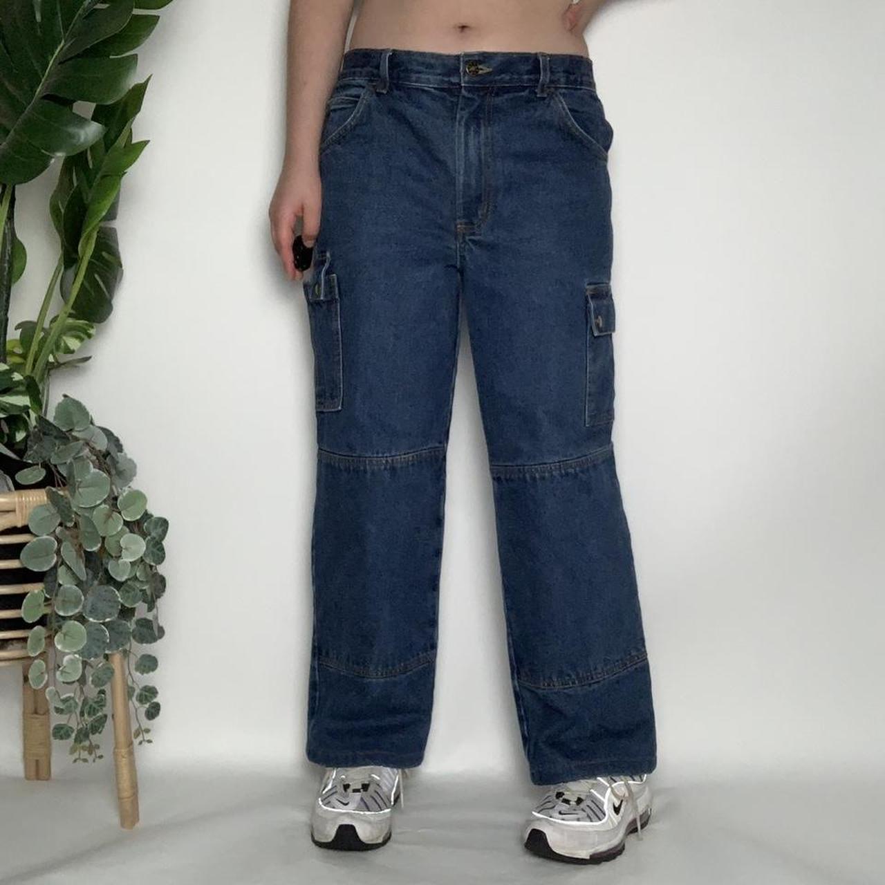 Vintage 90s streetwear wide-leg cargo carpenter jeans