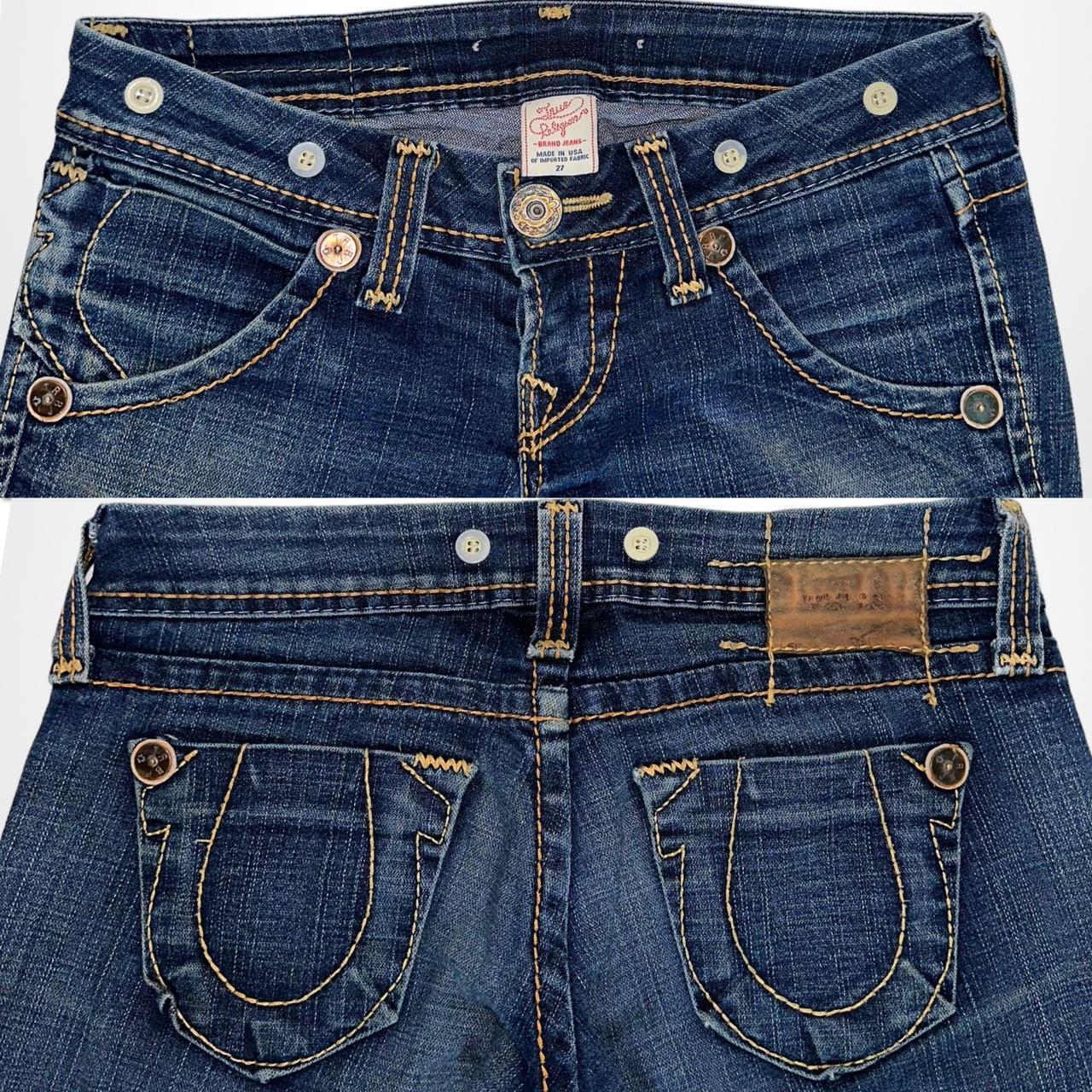 Vintage True Religion y2k dark wash distressed bootcut jeans