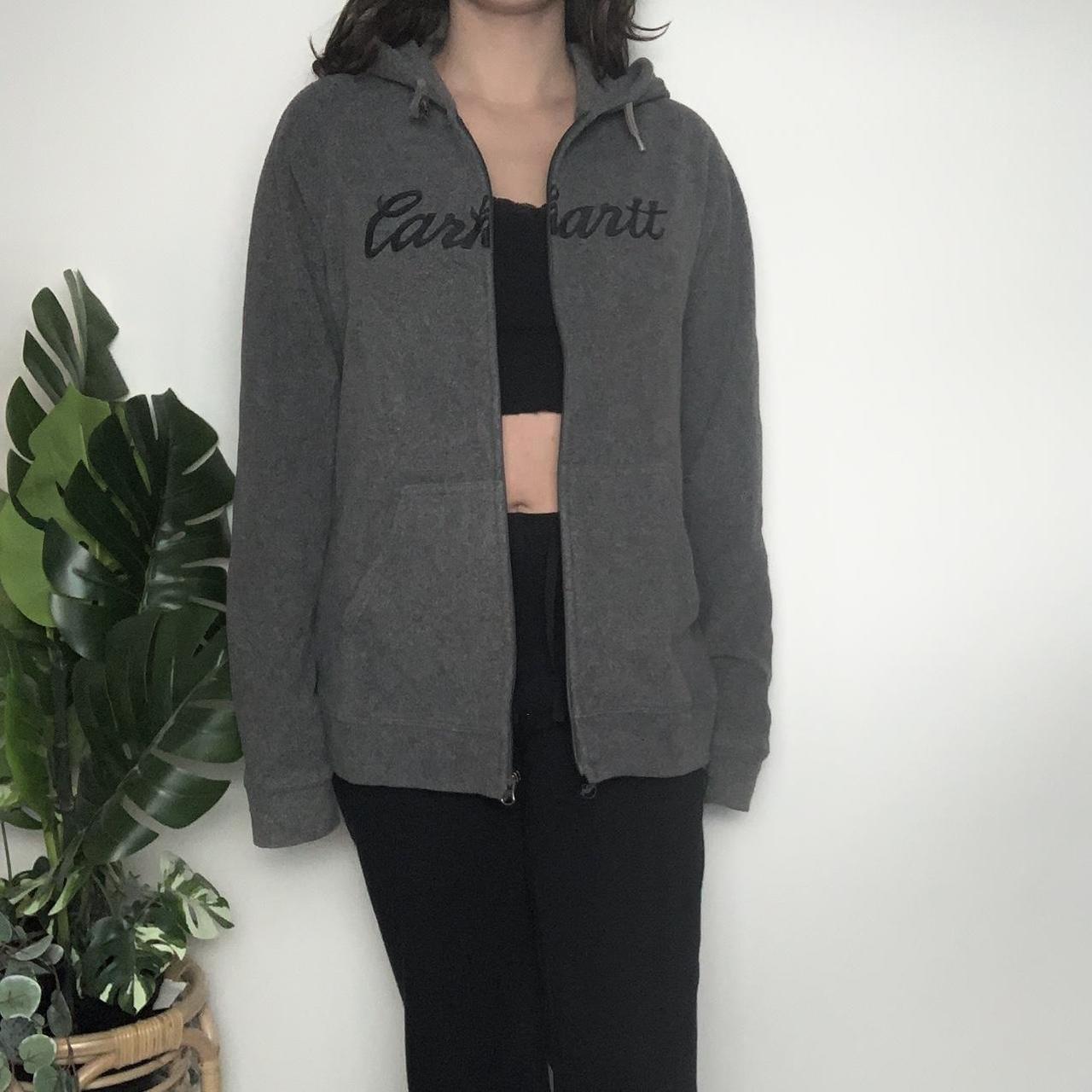 Vintage 90s Carhartt grey zip-up fleece hoodie