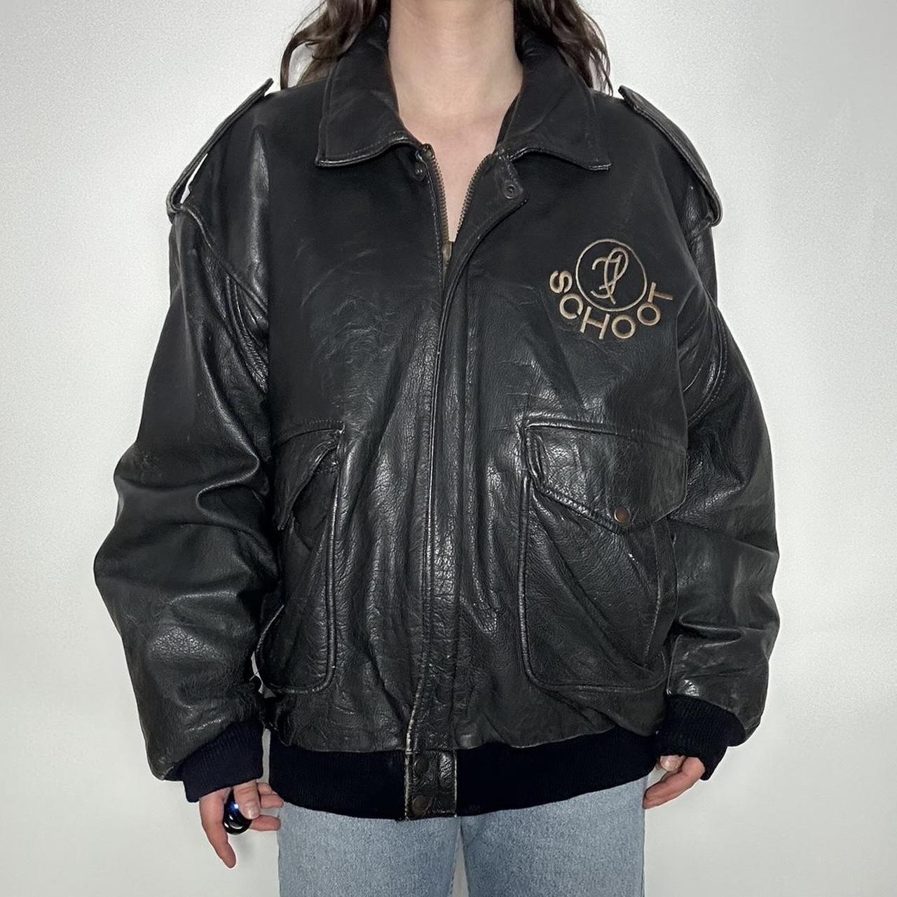 Vintage 90s leather bomber flying jacket
