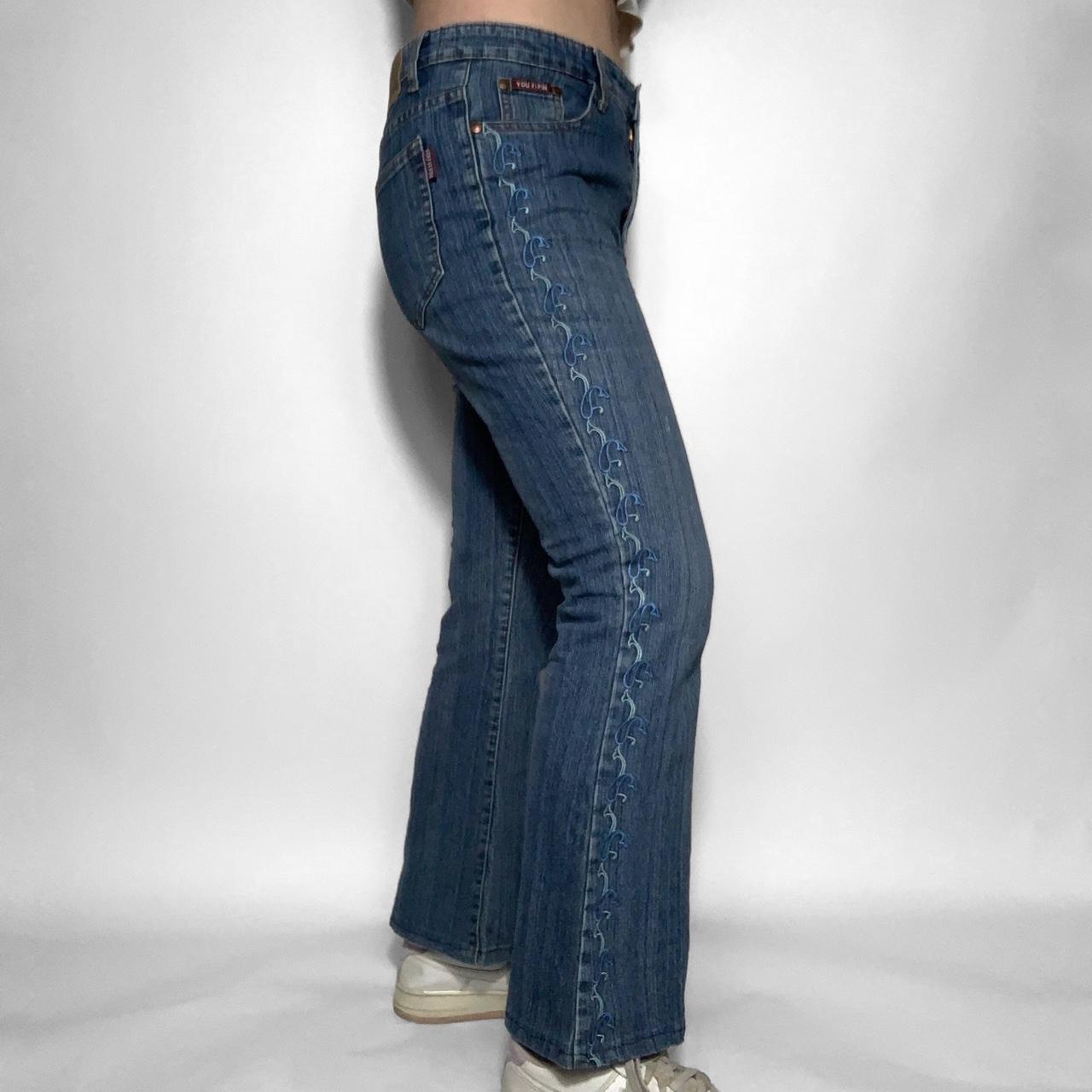 70s high-waisted jeans with blue cotton embroidery - Filippa - 29thOctober