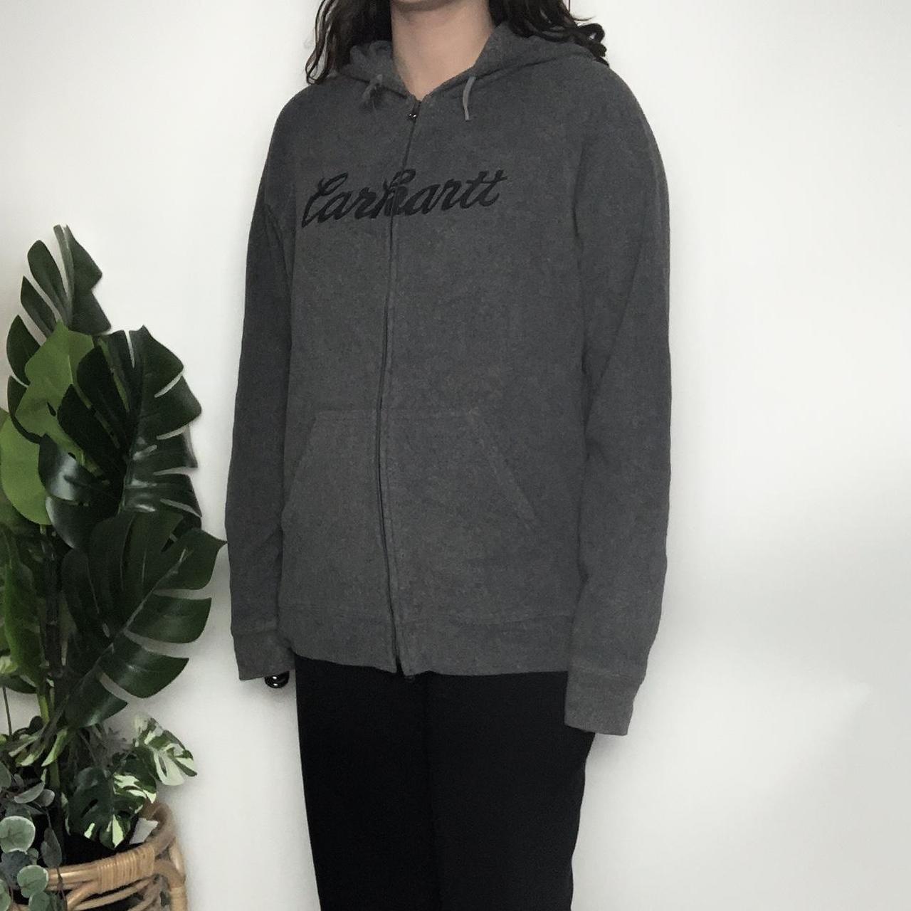 Vintage 90s Carhartt grey zip-up fleece hoodie