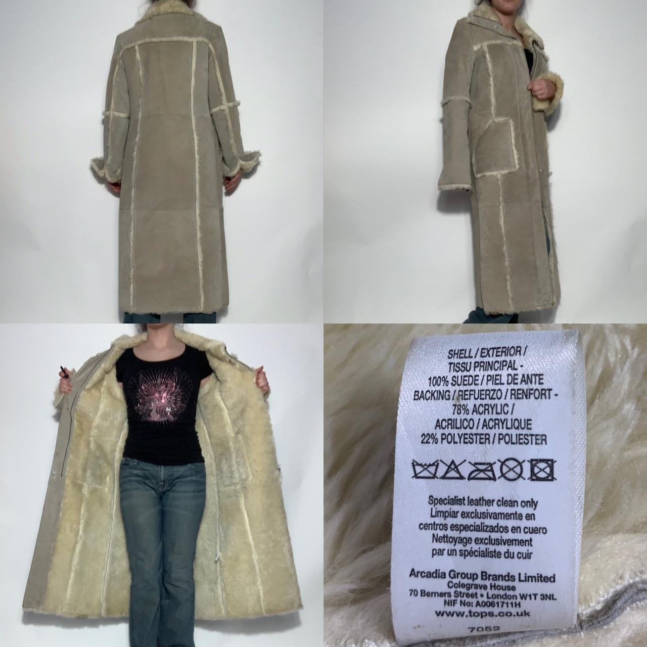 Vintage y2k deadstock fur trim real suede long Afghan Penny Lane coat