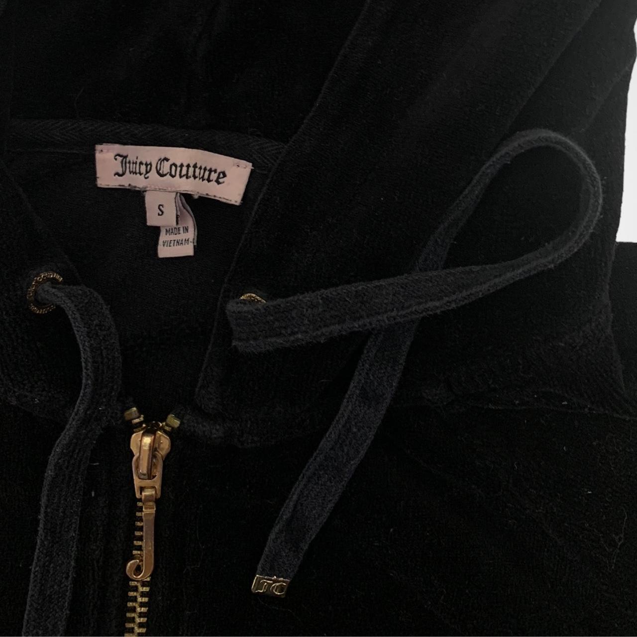 Vintage y2k Juicy Couture black velour zip up hoodie