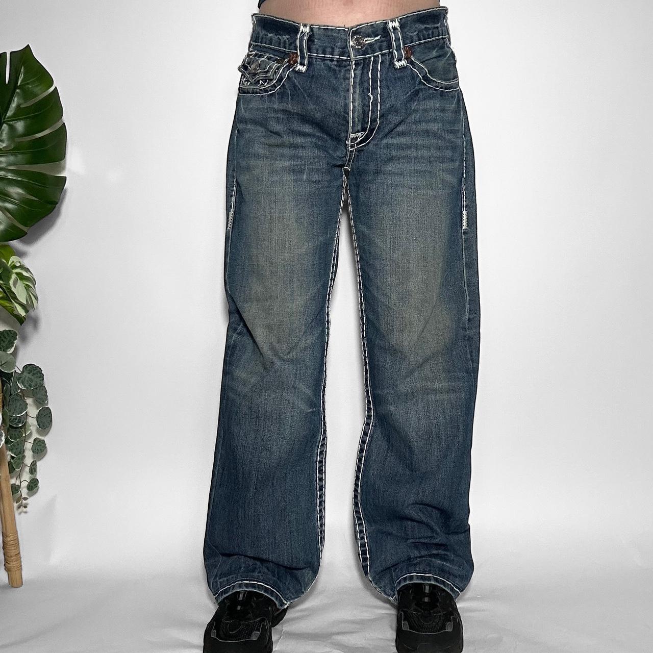 Vintage 90s Y2k True Religion Billy Super T jeans with stitching detail
