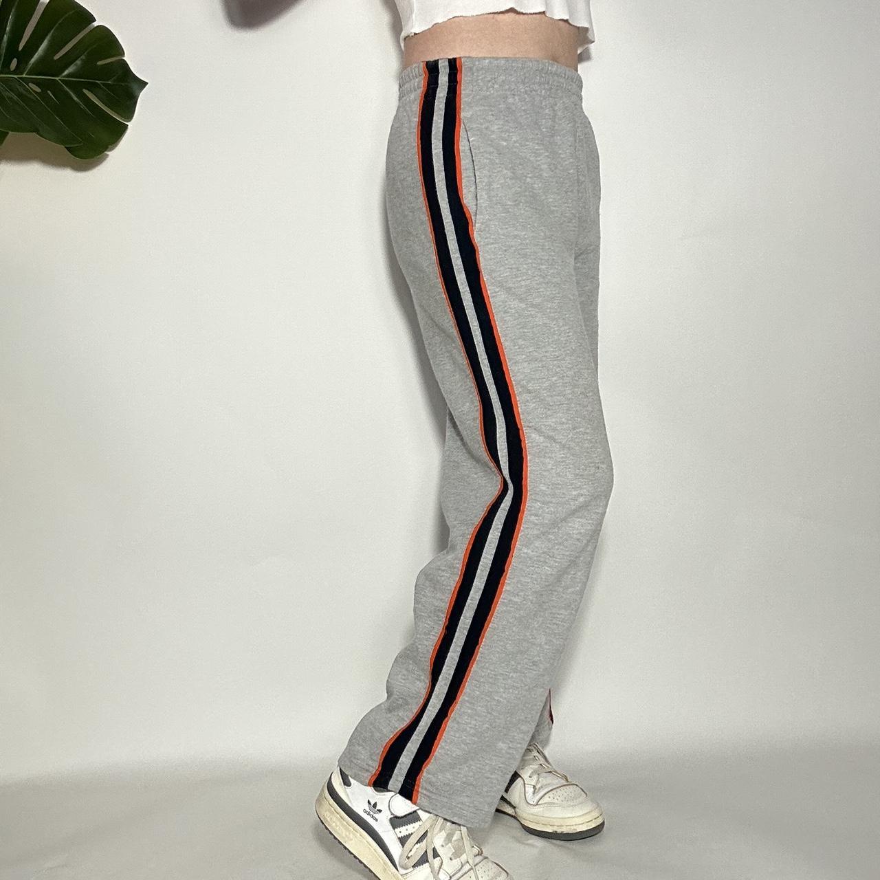 Vintage 90s Champion grey wide leg stripe track pants