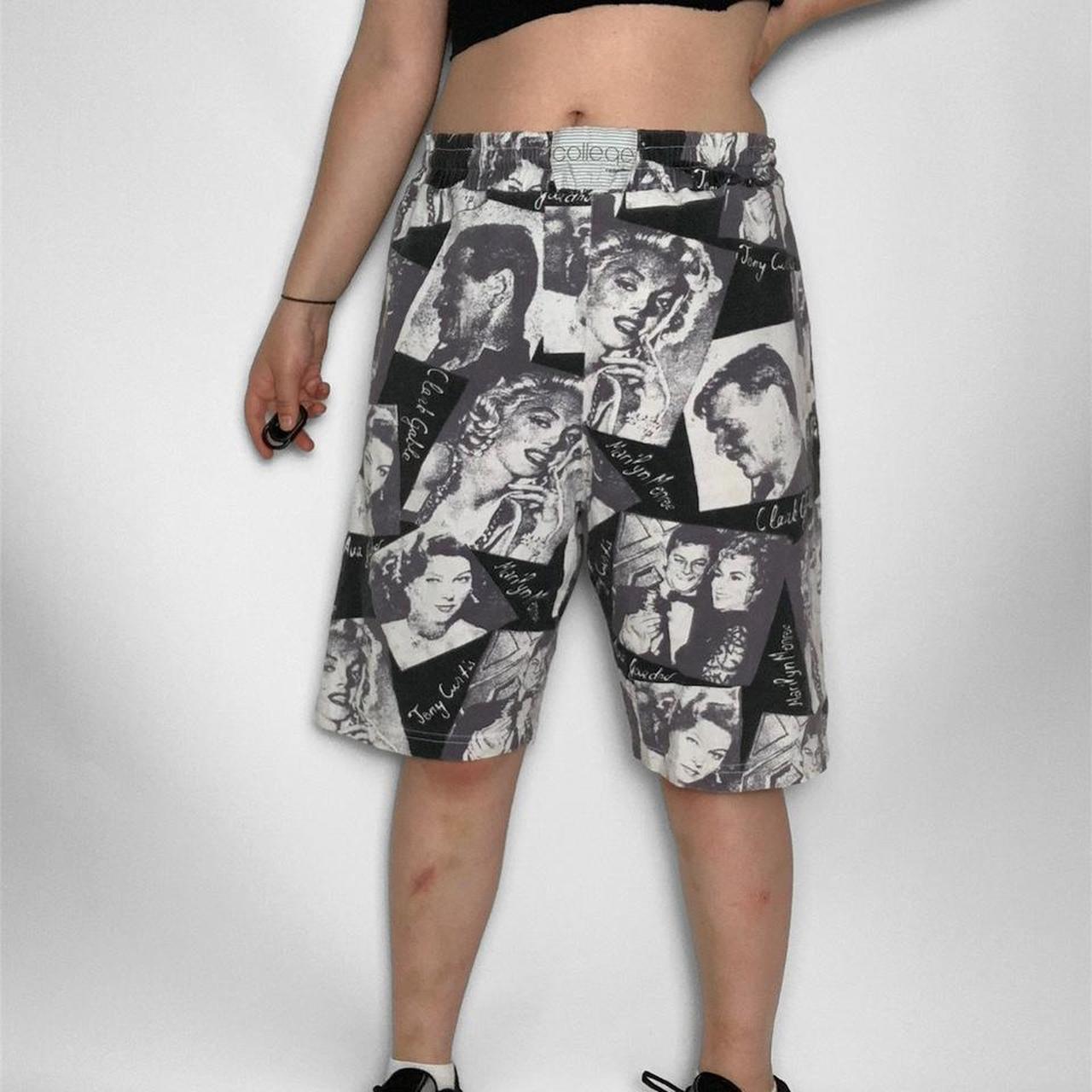 Old Hollywood collage print 90s vintage unisex shorts