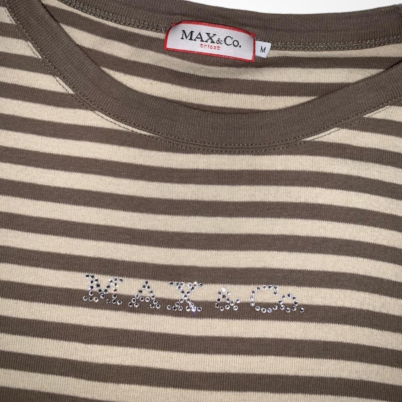 Max & Co vintage 90s diamanté brown striped baby tee