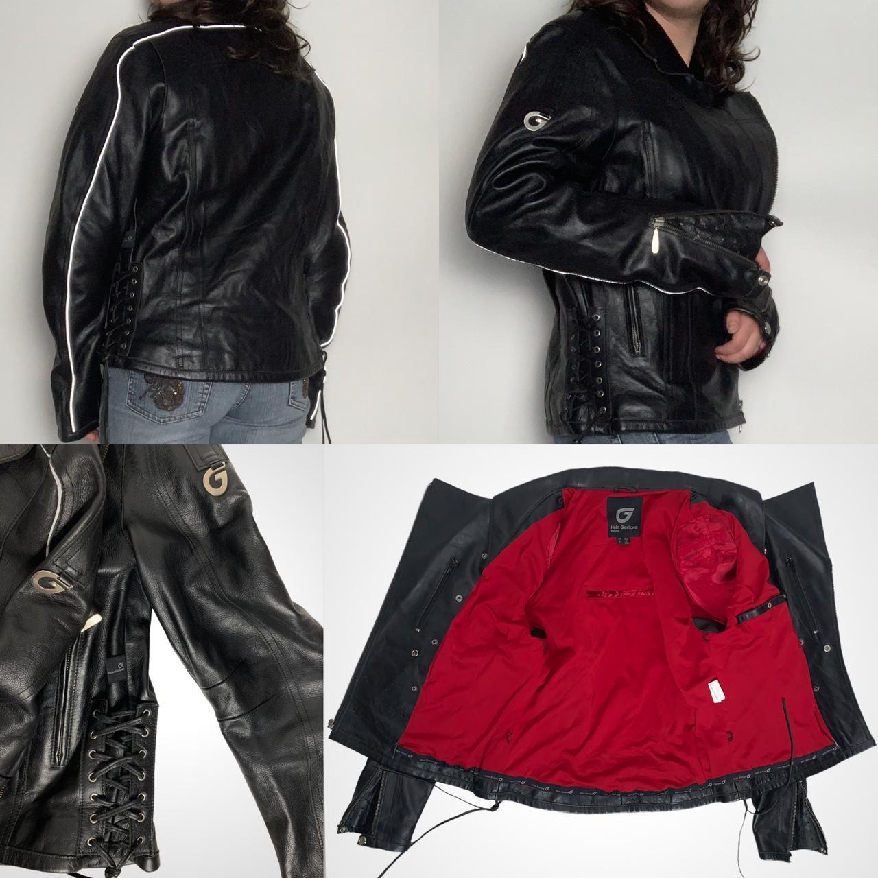 Vintage Y2k Hein Gericke real leather black sexy motorcycle jacket