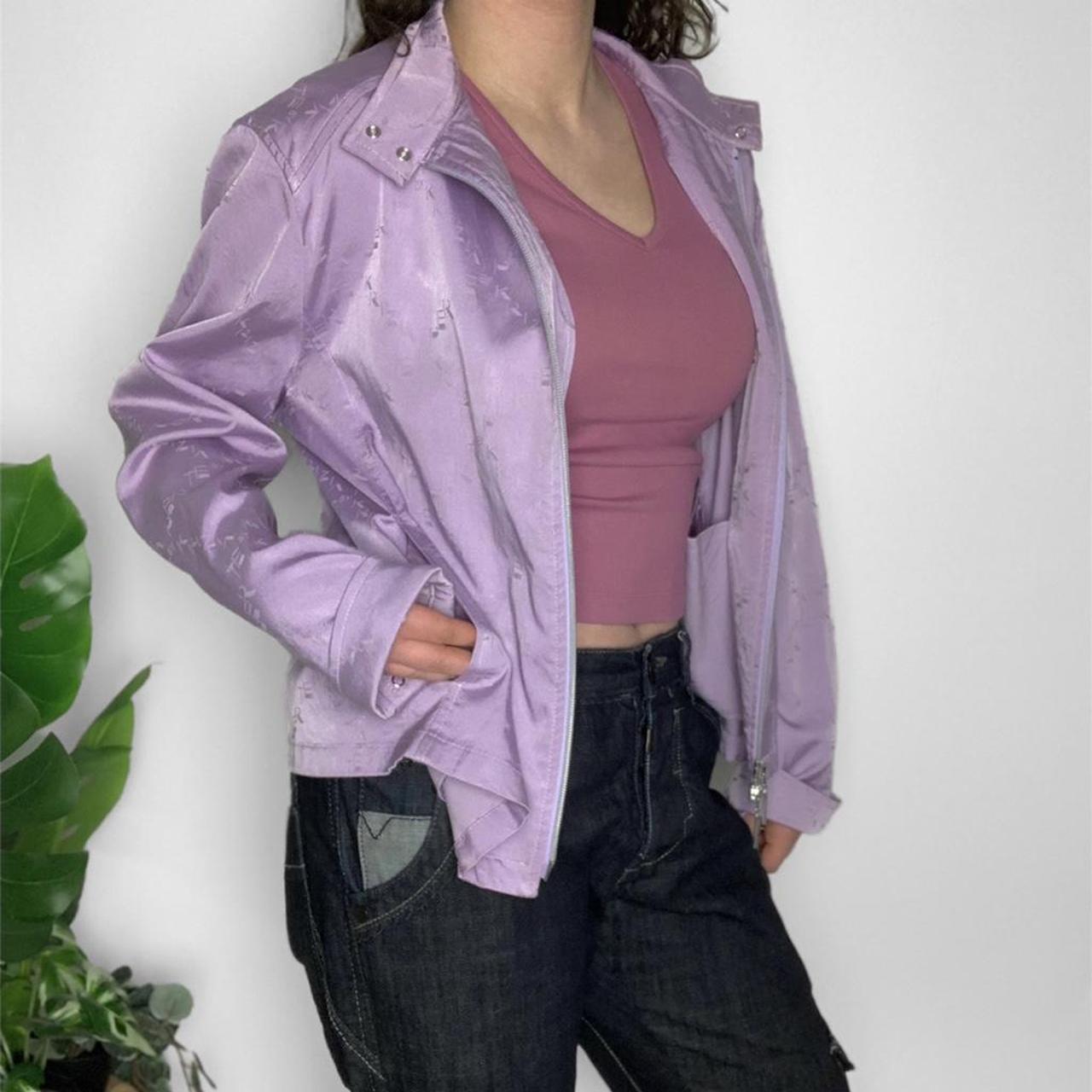 Spanish vintage 90s zip-up purple biker jacket