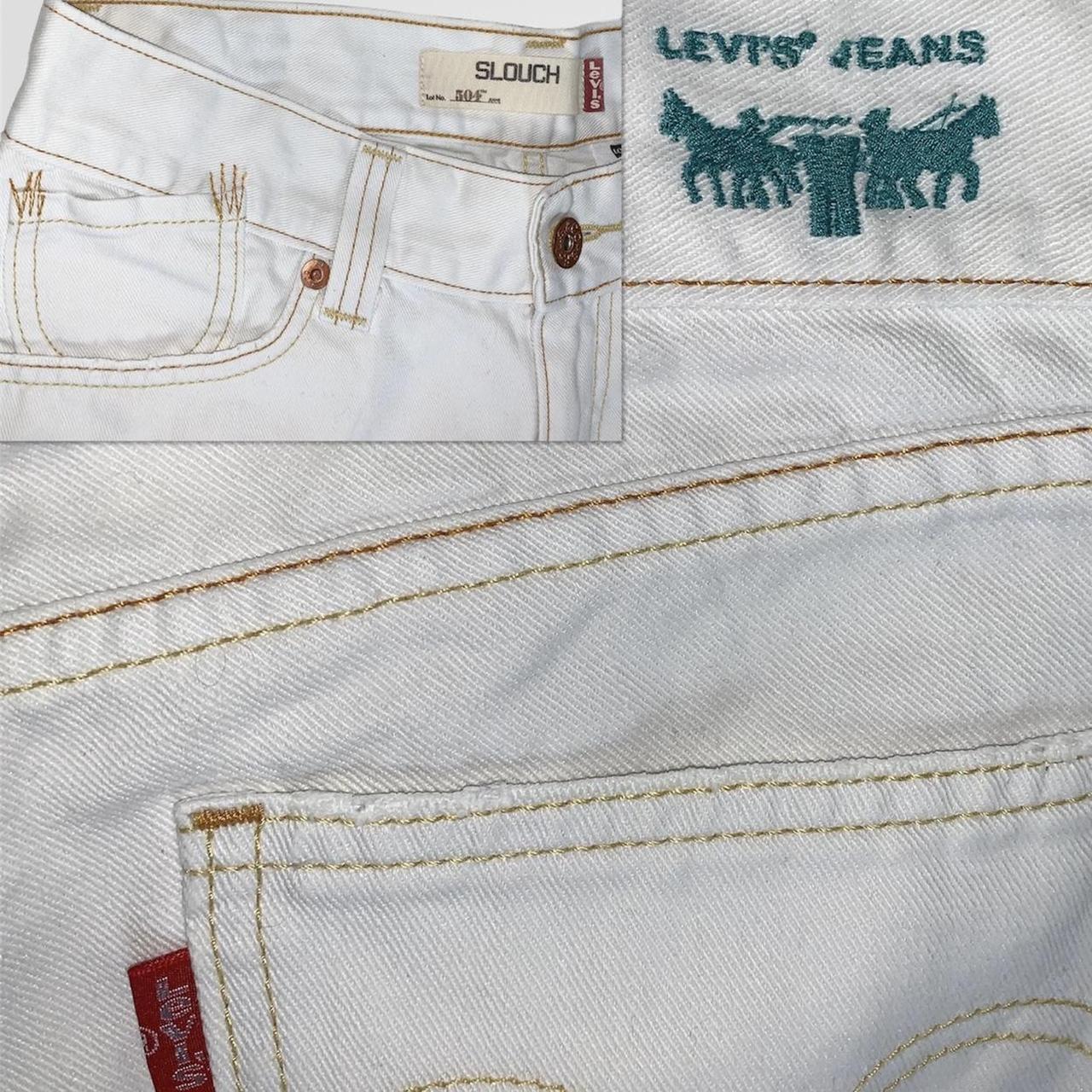 Deadstock vintage y2k Levi’s 504 slouchy low waist white shorts