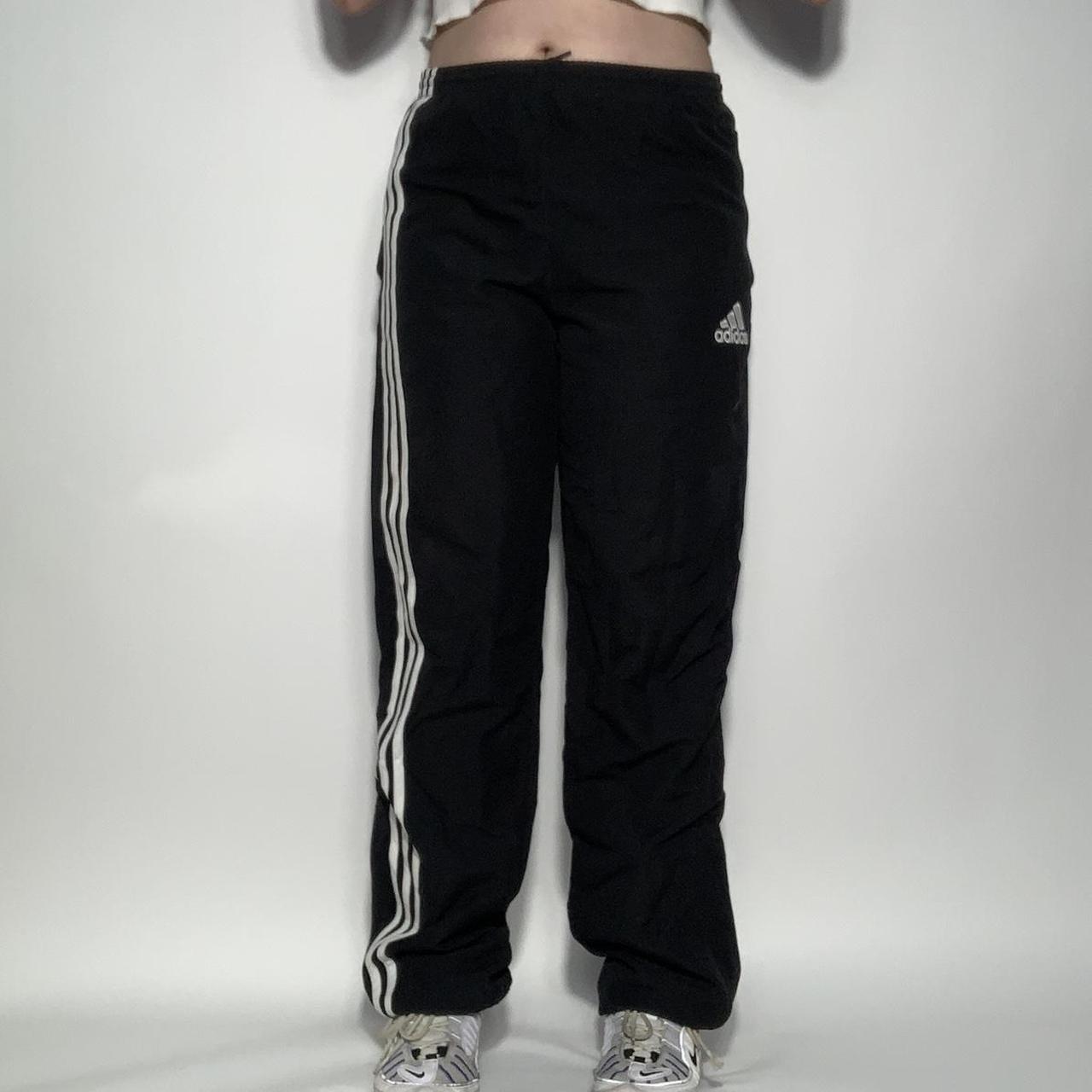 Vintage 90s Adidas unisex black and white baggy track pants