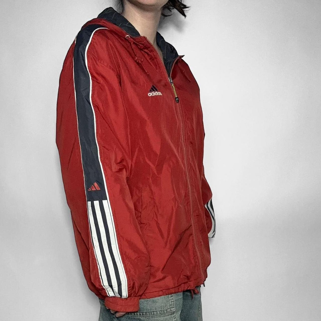Ambassade Sui Vriendin Vintage 90s Adidas red zip up streetwear windbreaker jacket | Shapiro  Selective