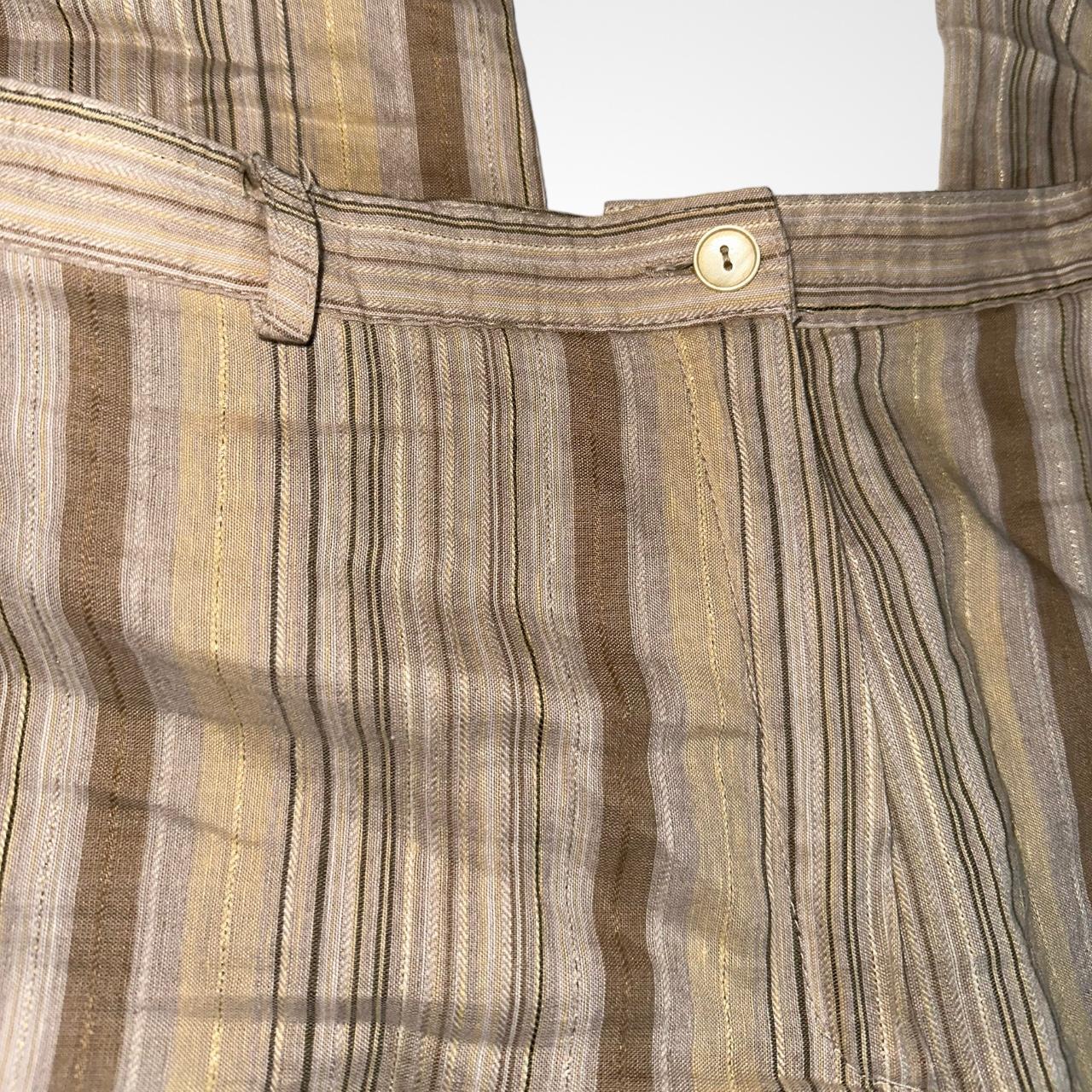 Vintage 90s wide-leg baggy stripe linen trousers