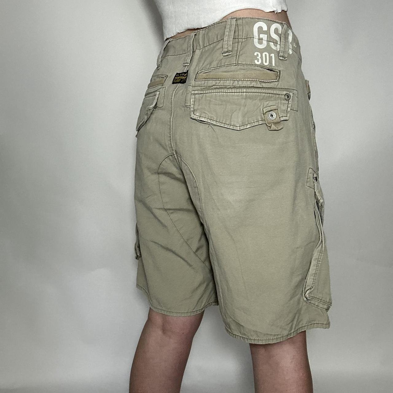 Vintage 90s G-Star beige linen cargo shorts