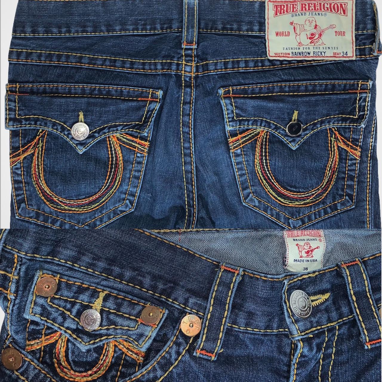 Vintage y2k True Religion low-waisted dark wash straight leg jeans