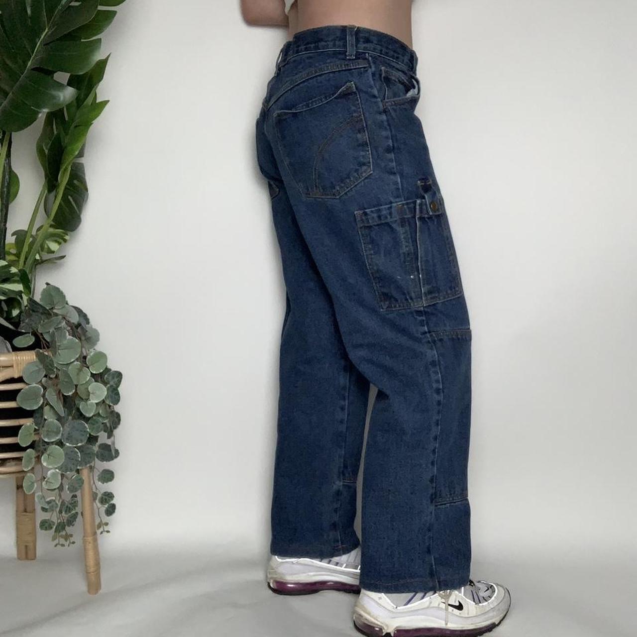 Vintage 90s streetwear wide-leg cargo carpenter jeans