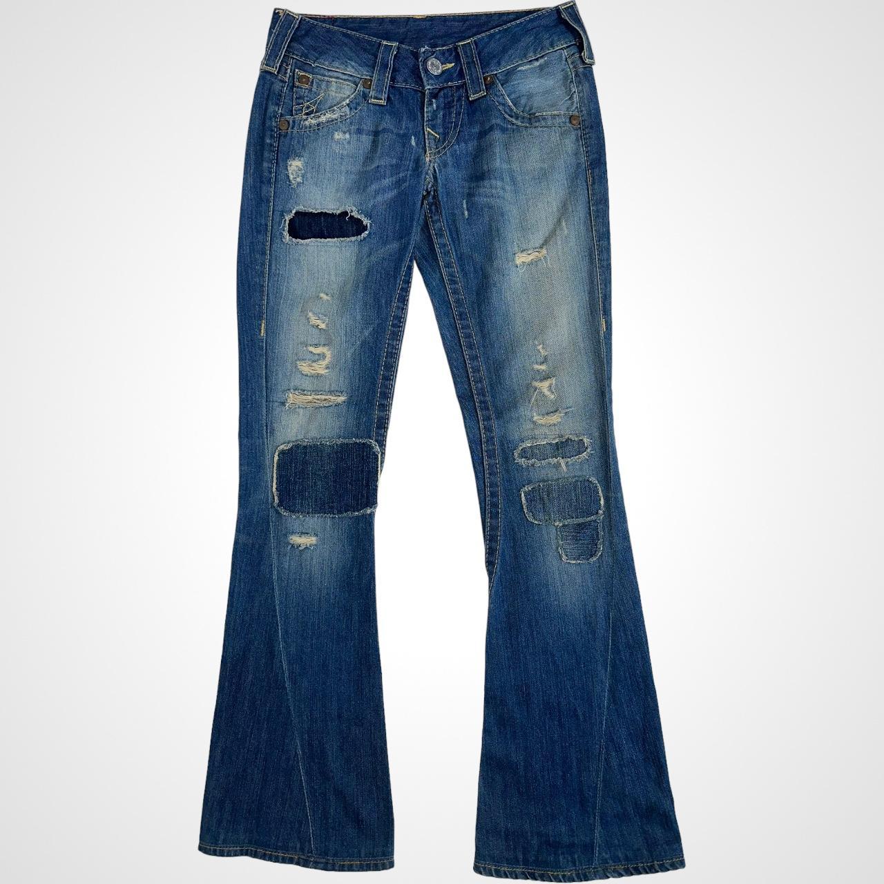 Vintage True Religion y2k low waisted patchwork bootcut jeans