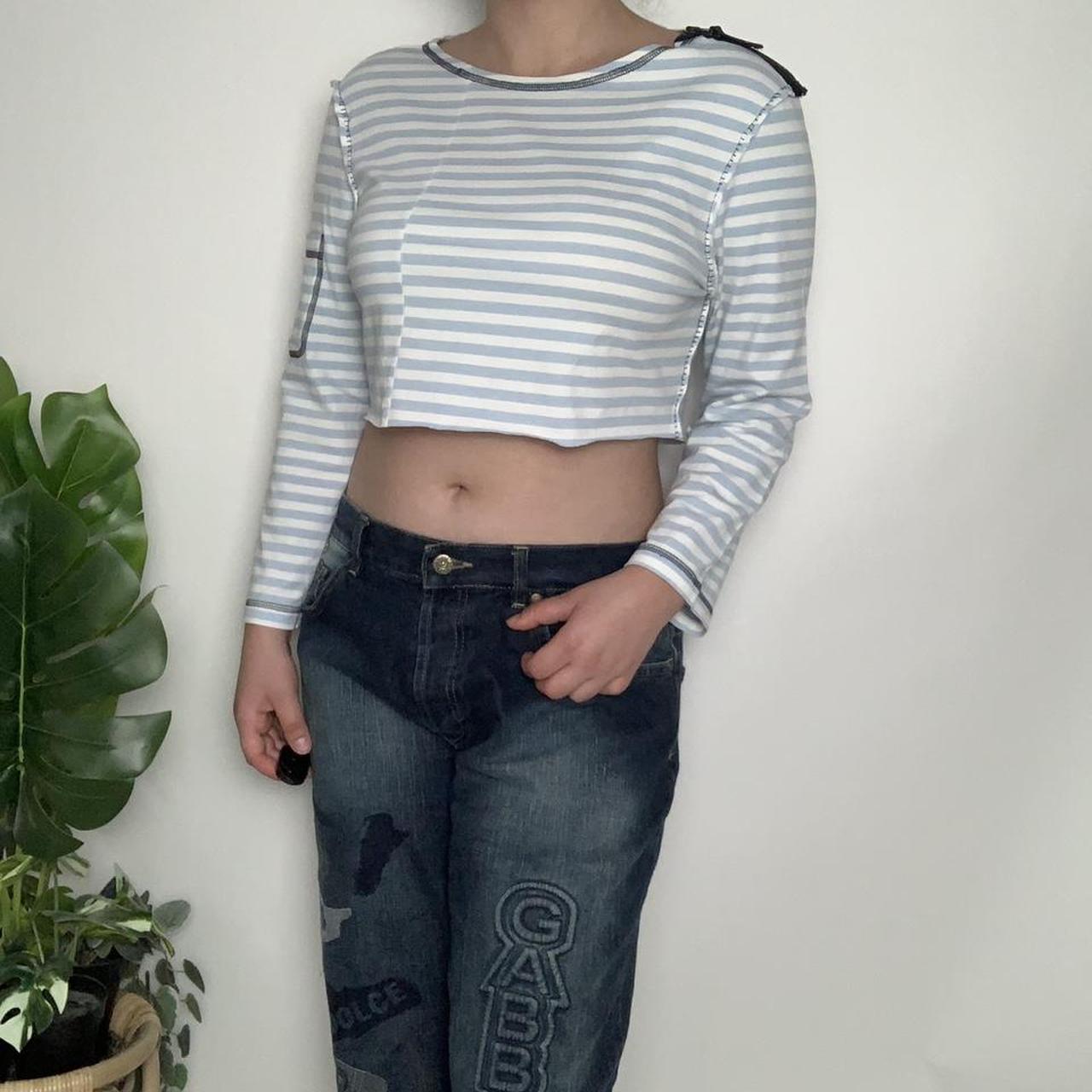 SUMMER STREETS vintage 90s Armani Jeans striped crop top