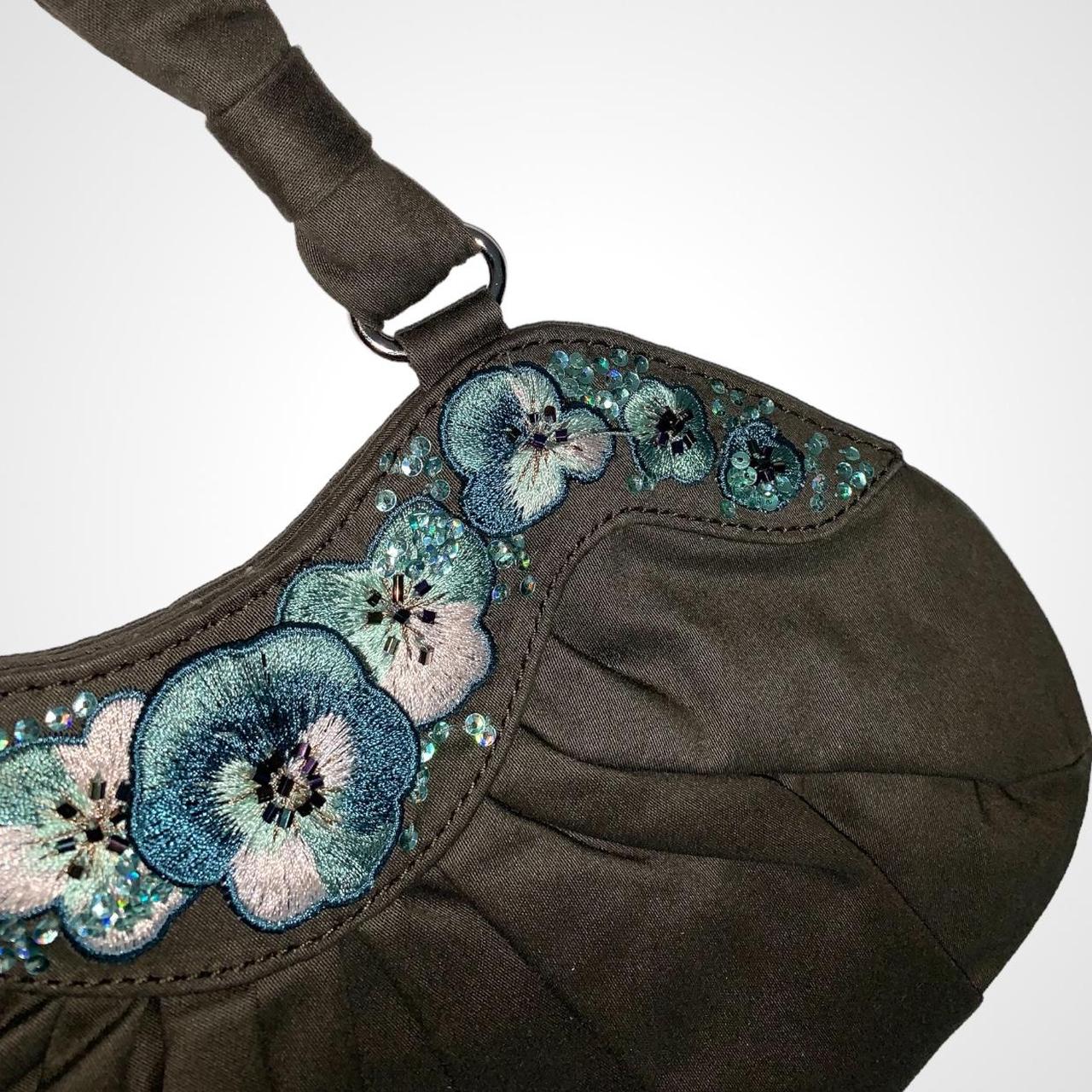 Vintage y2k fairycore shoulder bag with flower embroidery